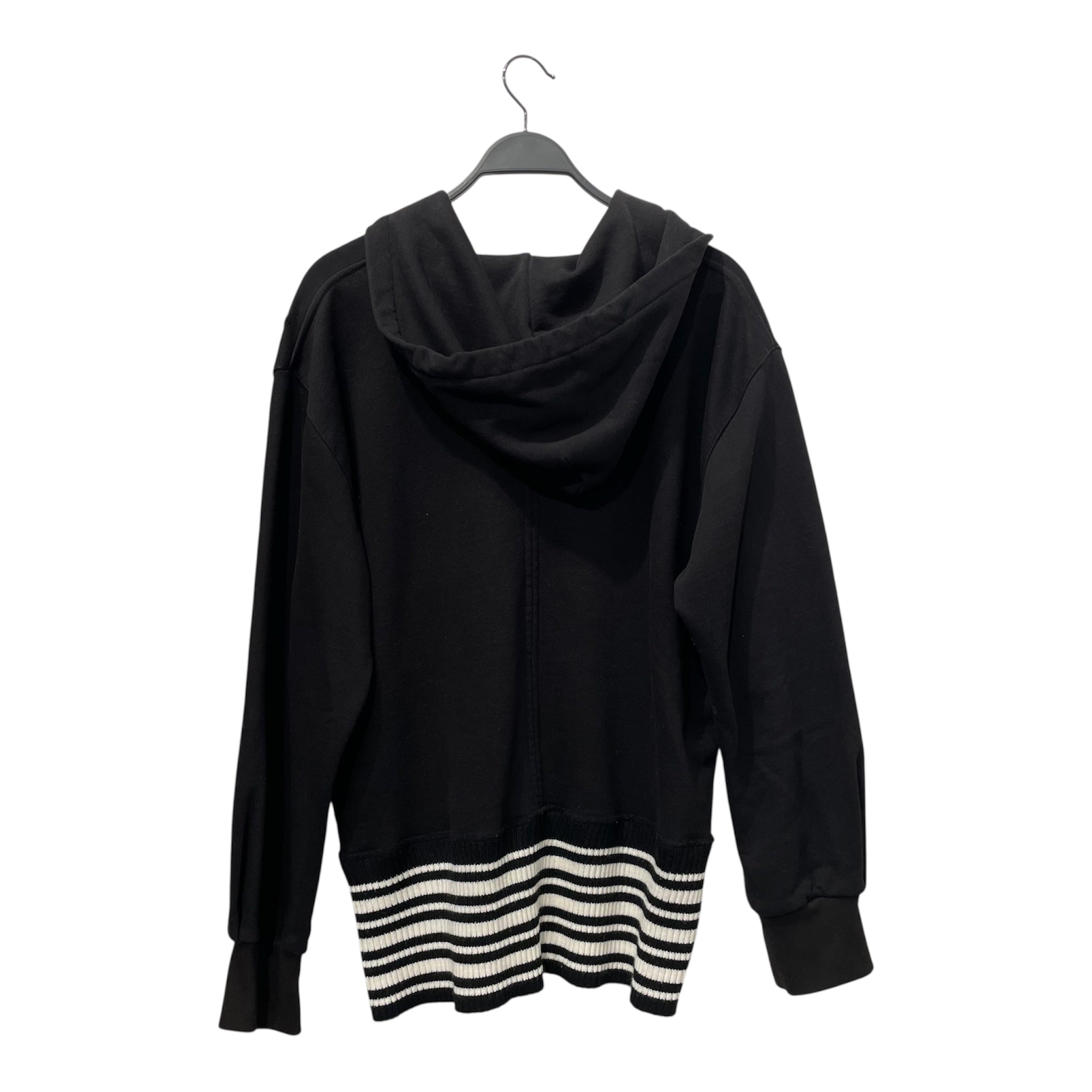 MR Completely/Zip Up Hoodie/M/Cotton/BLK/KNITTED BLK/WHI BOTTOM view 2
