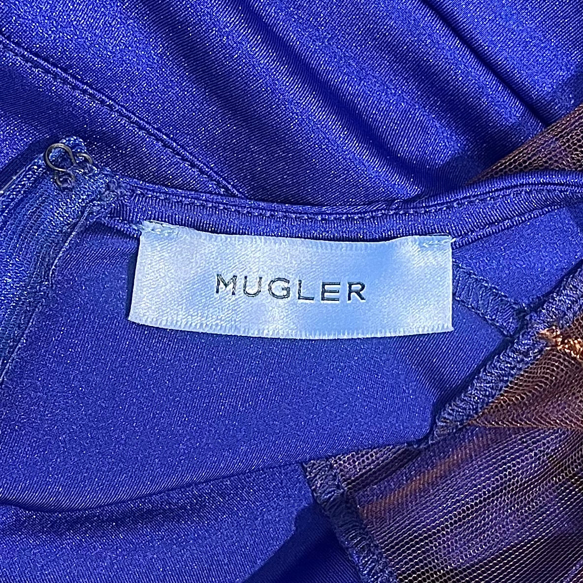 MUGLER/LS Dress/38/Polyester/BLU/ILLUSION PANEL DRESS view 5