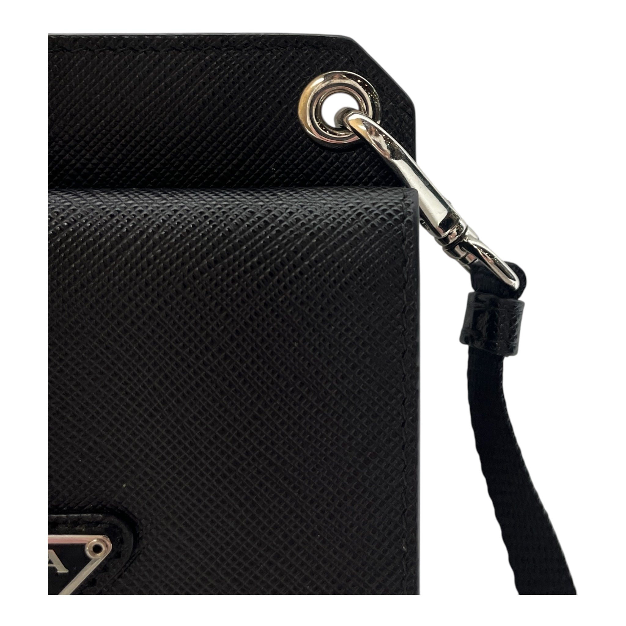 PRADA/Cross Body Bag/Leather/BLK/Saffiano Phone Holder/ Wallet view 3