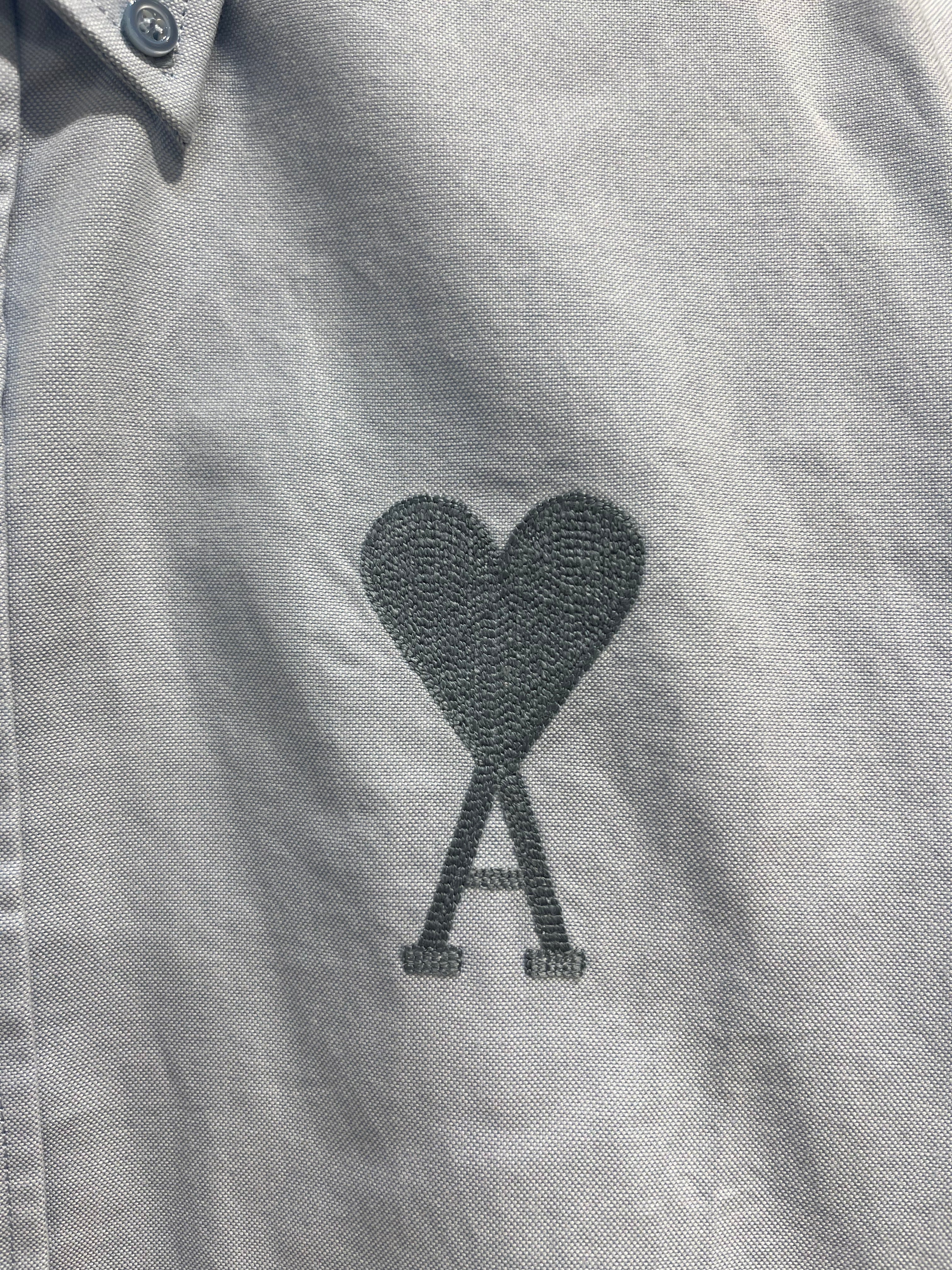 AMI PARIS/Shirt/M/Cotton/BLU/heart logo chest view 5