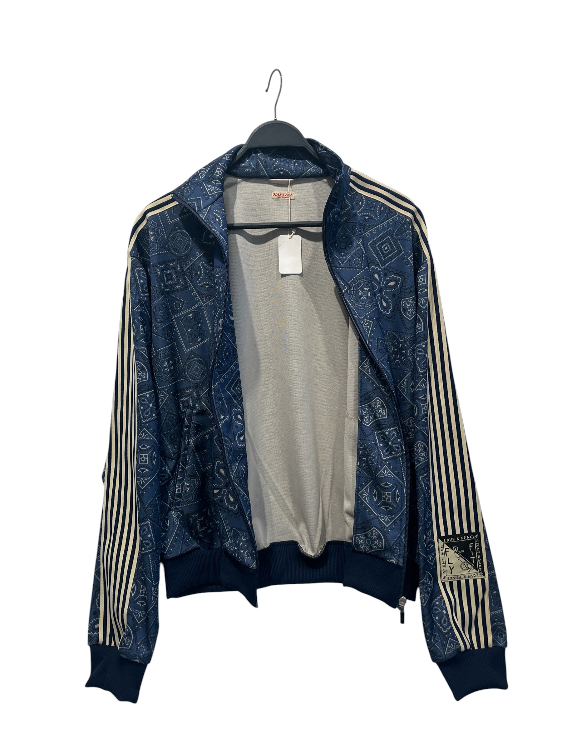 KAPITAL/Track Jkt/4/Paisley/Polyester/BLU/bandana stripped/ view 2