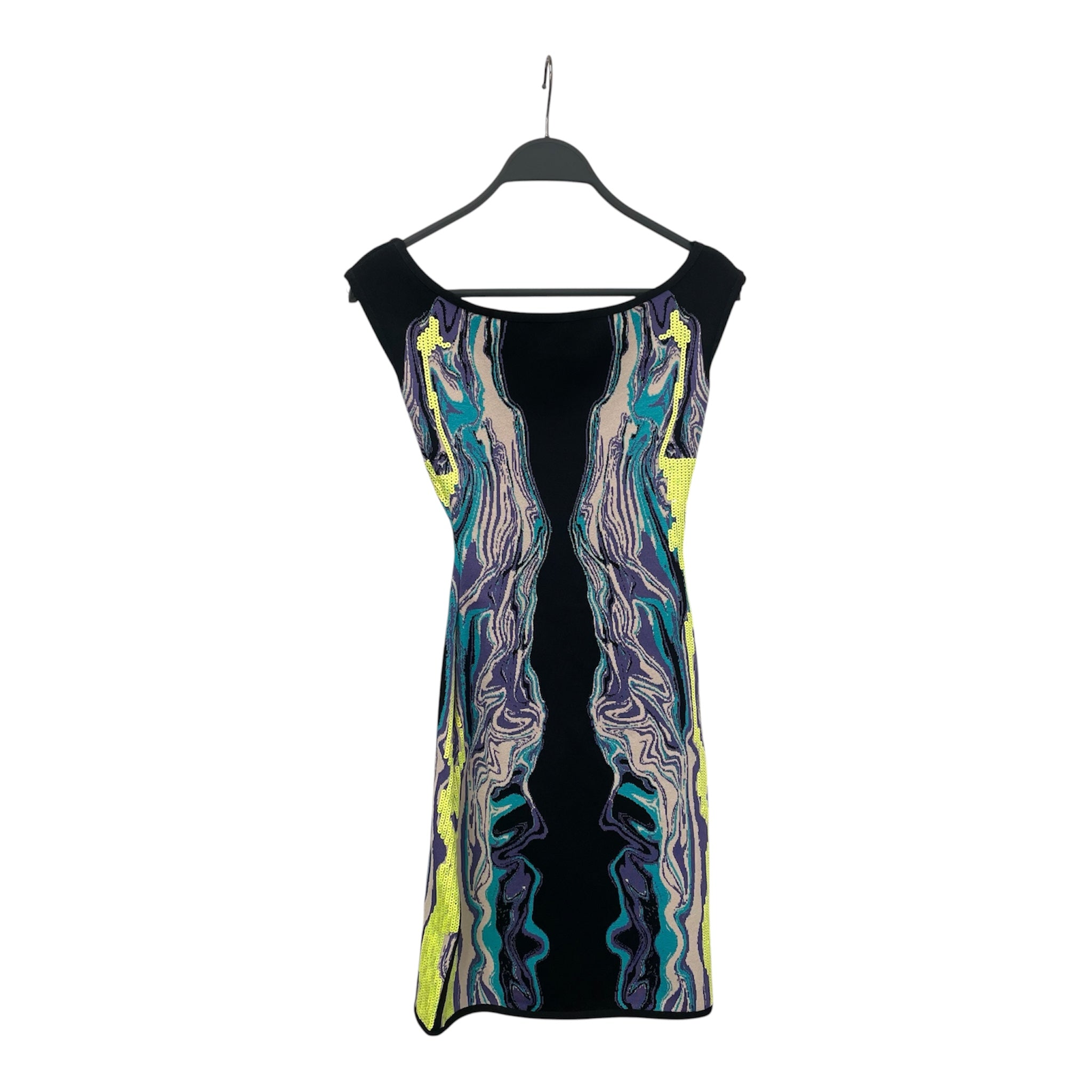 Herve Leger/Dress/M/Nylon/BLK/BODYCON GREEN SEQUINS view 1