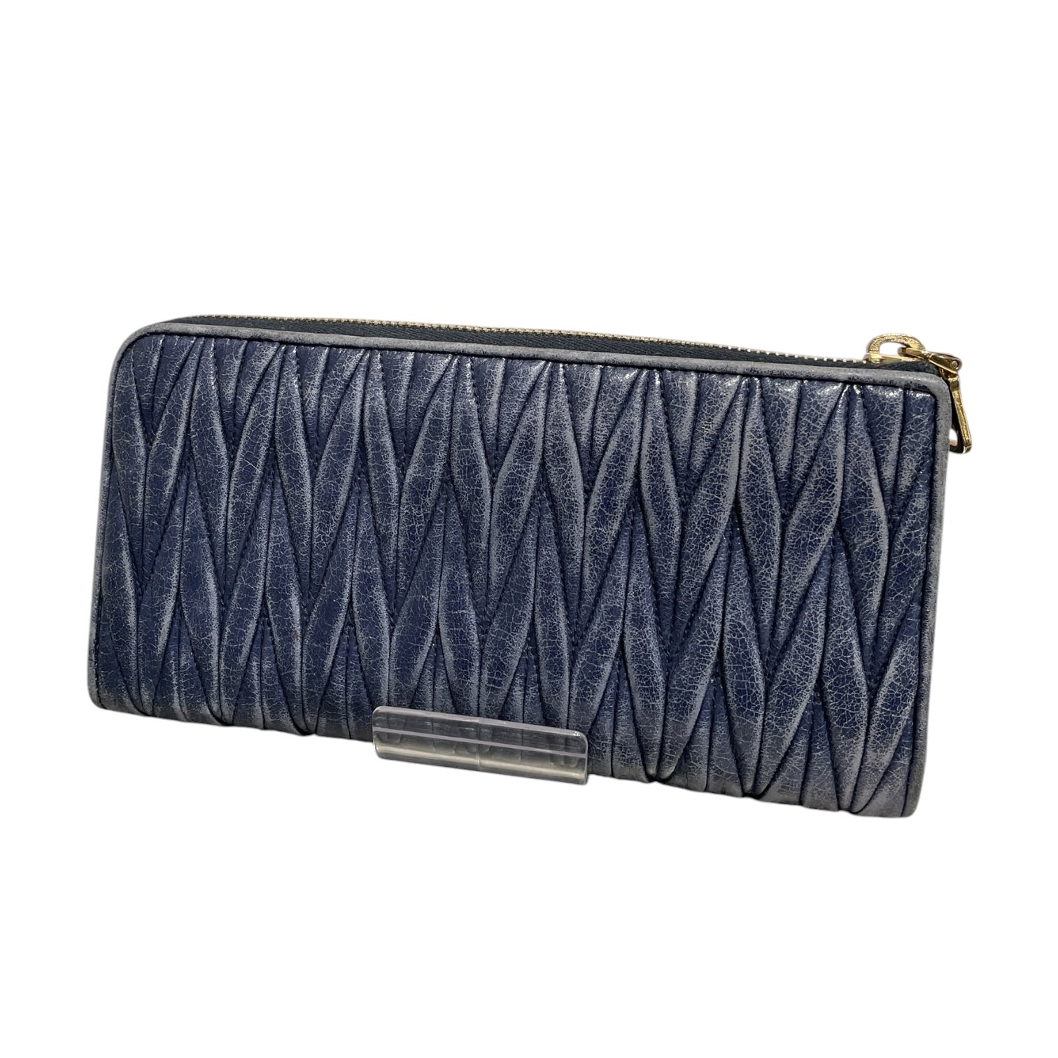 MIU MIU/Long Wallet/Leather/IDG/L's/PELLE BLU MATELASSE view 2