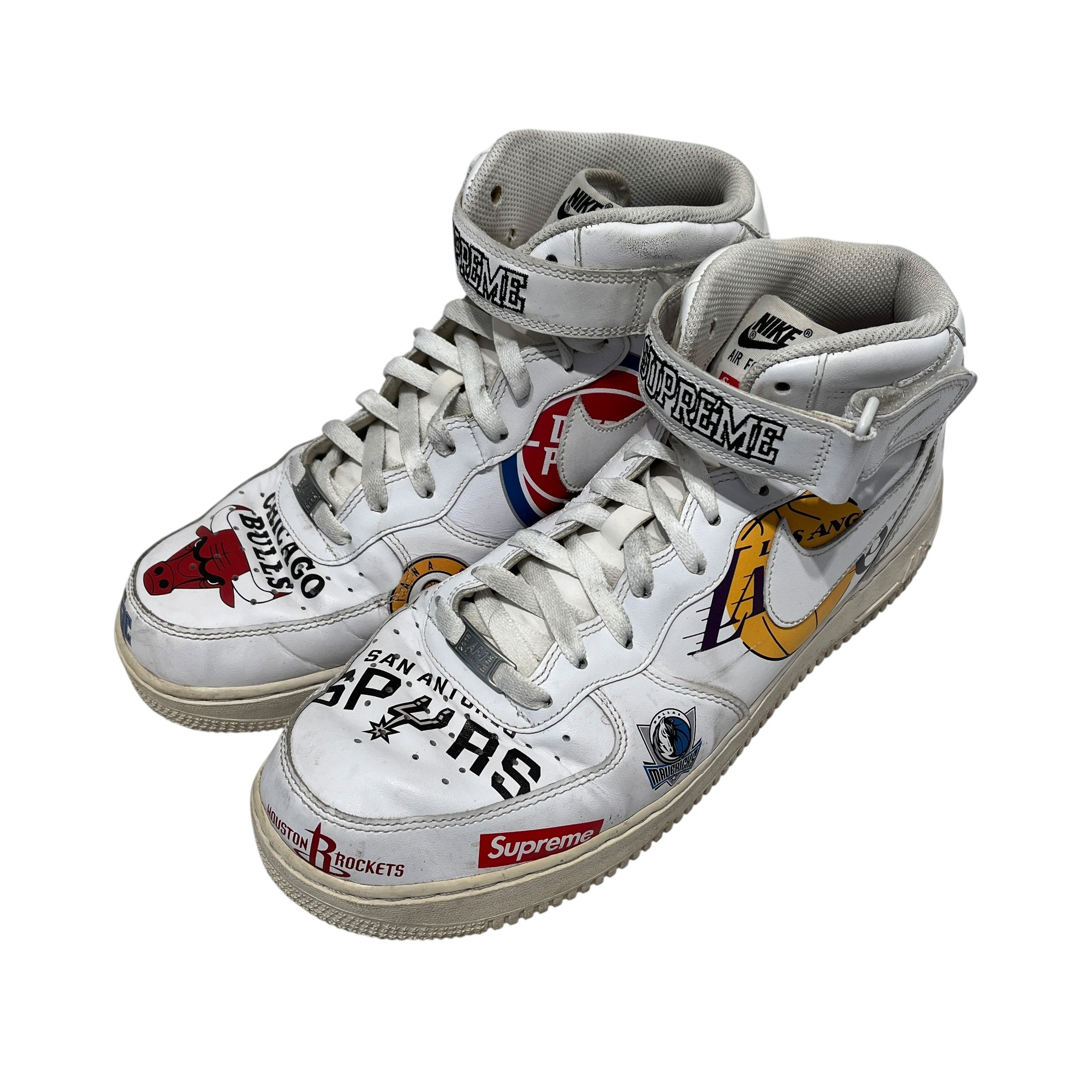 NIKE/Supreme/NBA/Hi-Sneakers/US 11.5/Leather/WHT/air force 1 nba teams view 9