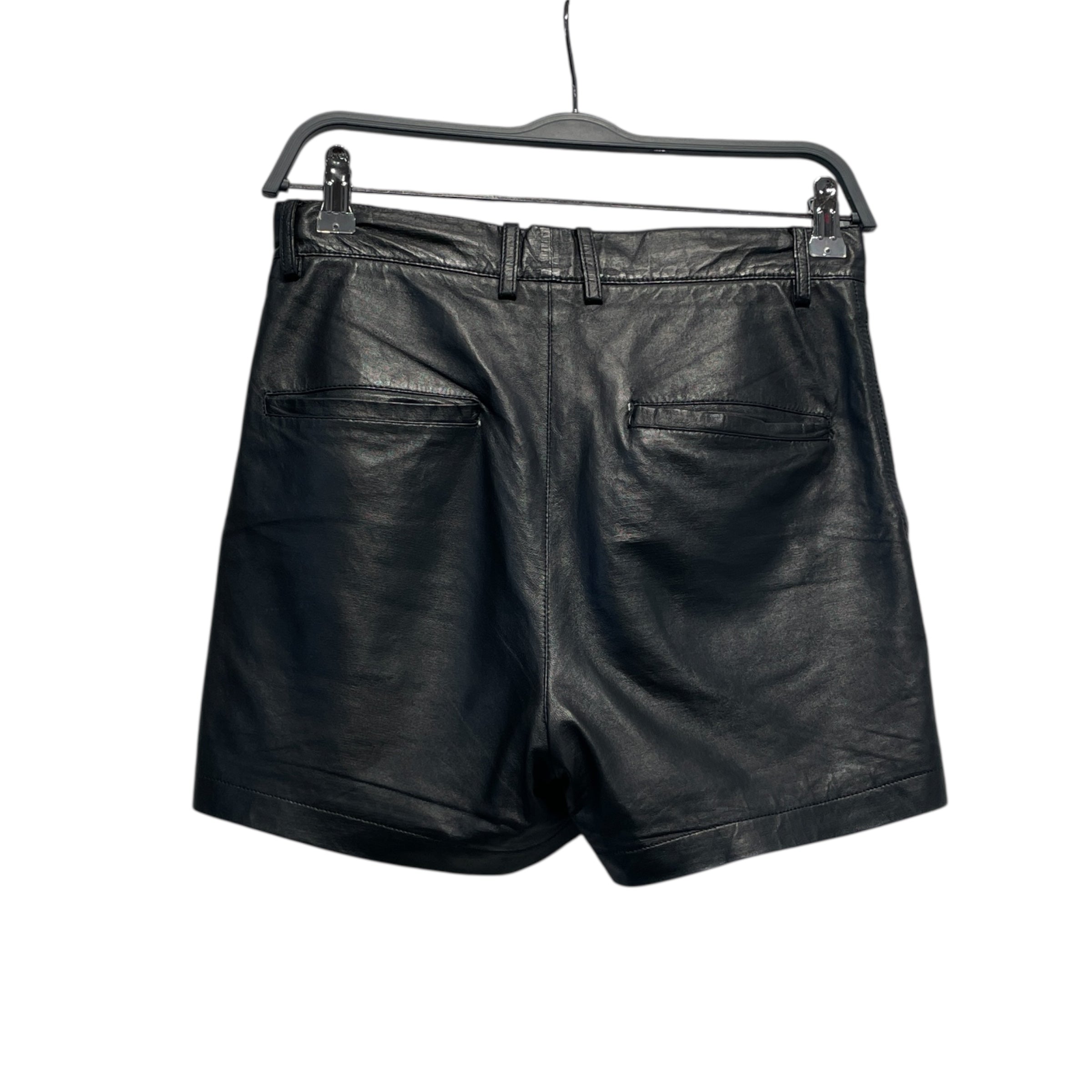 SEAN SUEN/Shorts/XS/Leather/BLK/ view 2