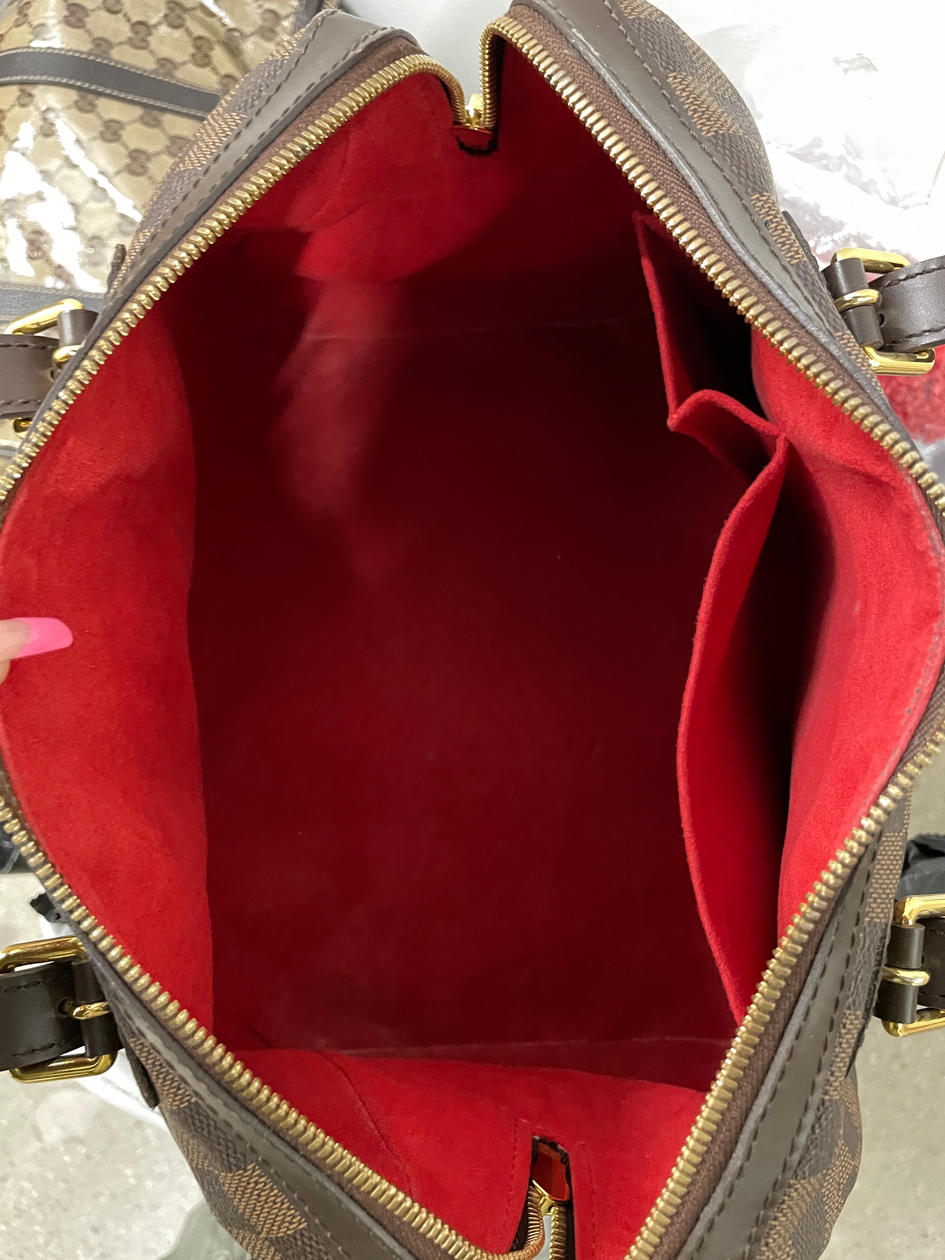LOUIS VUITTON/Hand Bag/Monogram/Leather/BRW/DAMIER EBENE CANVAS/ view 3