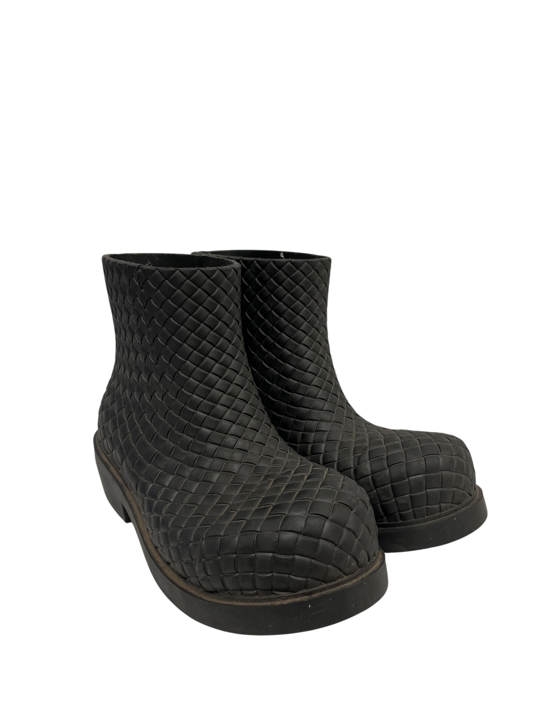 BOTTEGA VENETA/Rain Boots/EU 38/BLK/Intrecciato Weave Rubber view 2