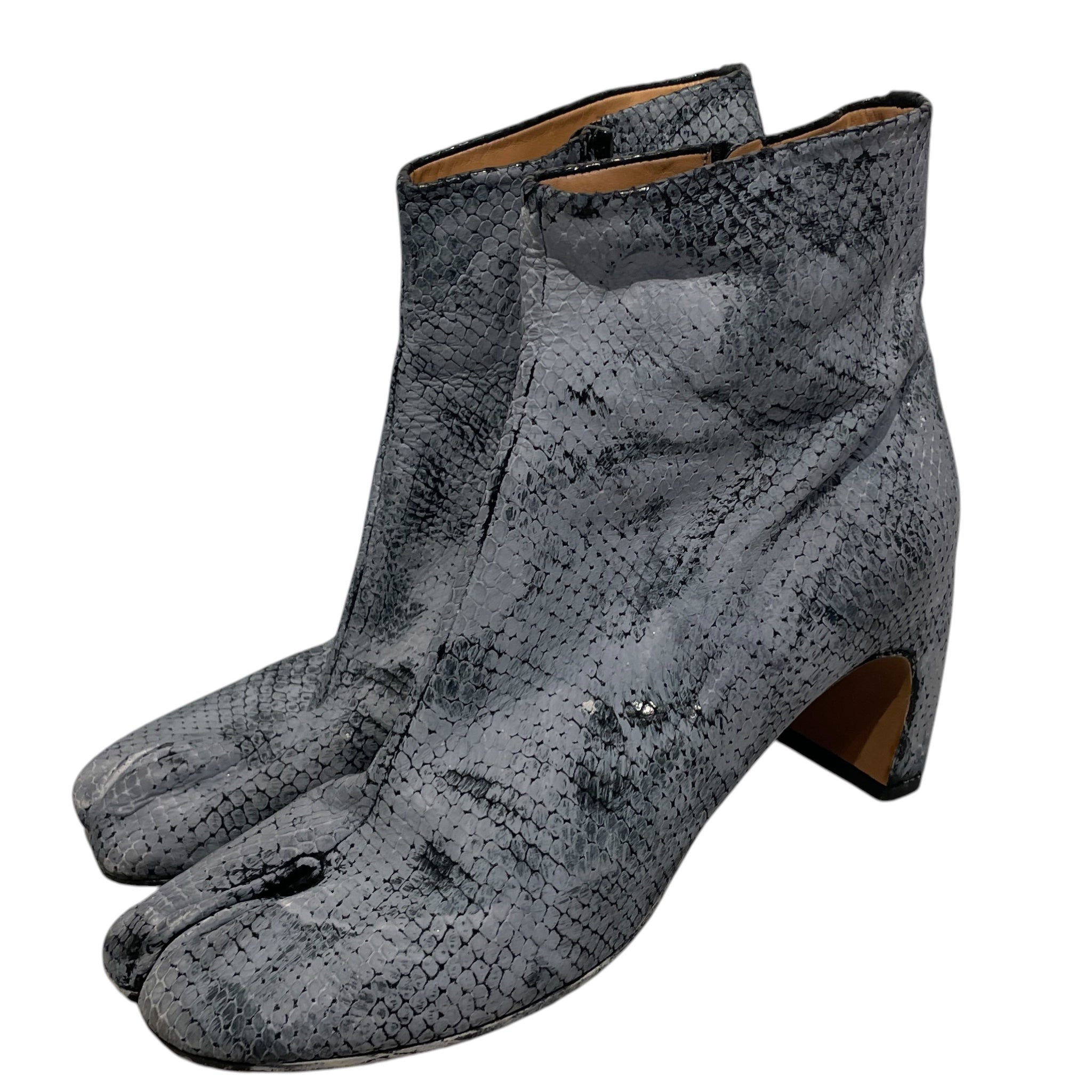 Maison Margiela/Boots/EU 40/Animal Pattern/Leather/GRY/snake skin