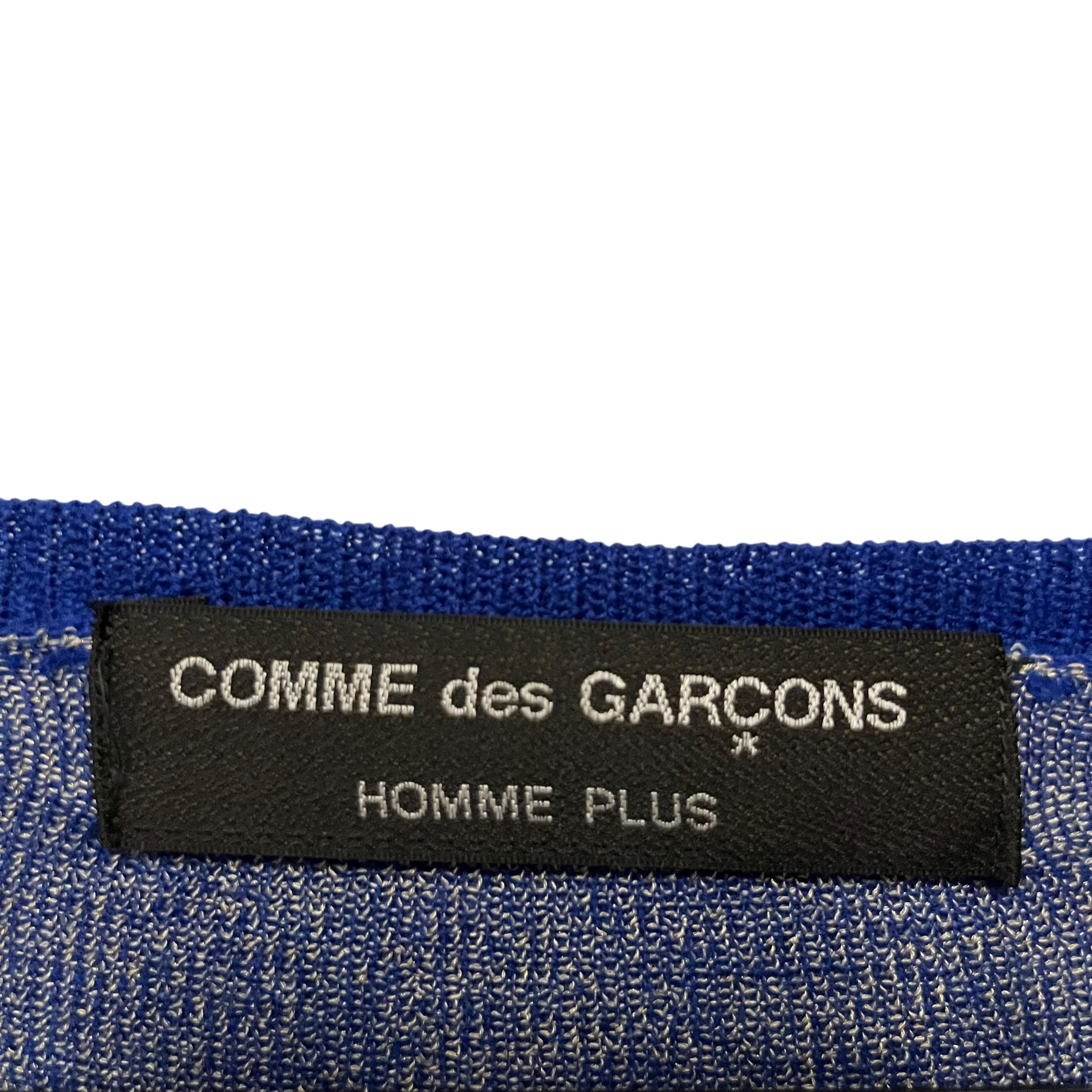 COMME des GARCONS HOMME PLUS/Heavy Cardigan/Stripe/Nylon/NVY/cdg cardigan blue view 4