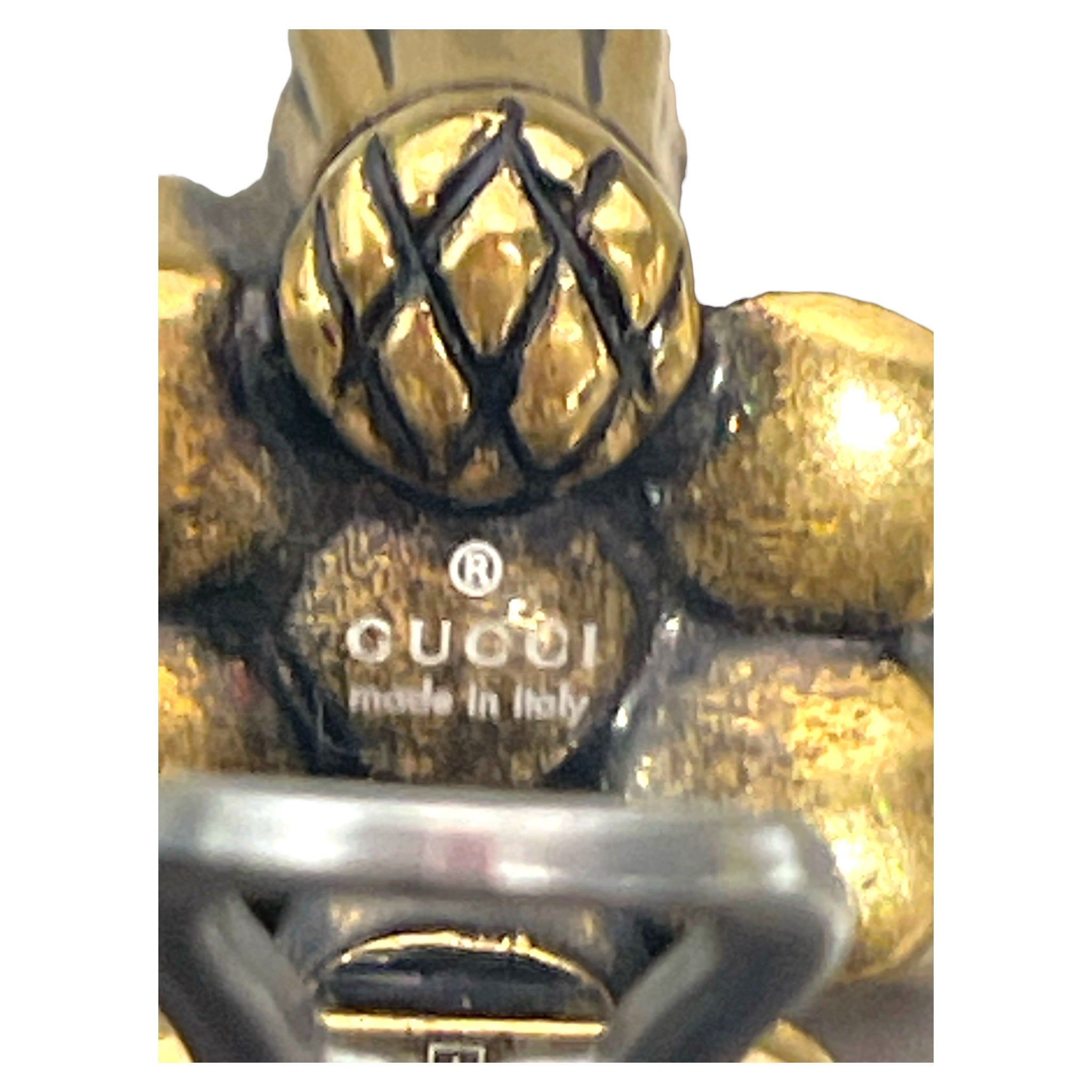 GUCCI/Earrings/GLD/L's/crystal logo clip view 3