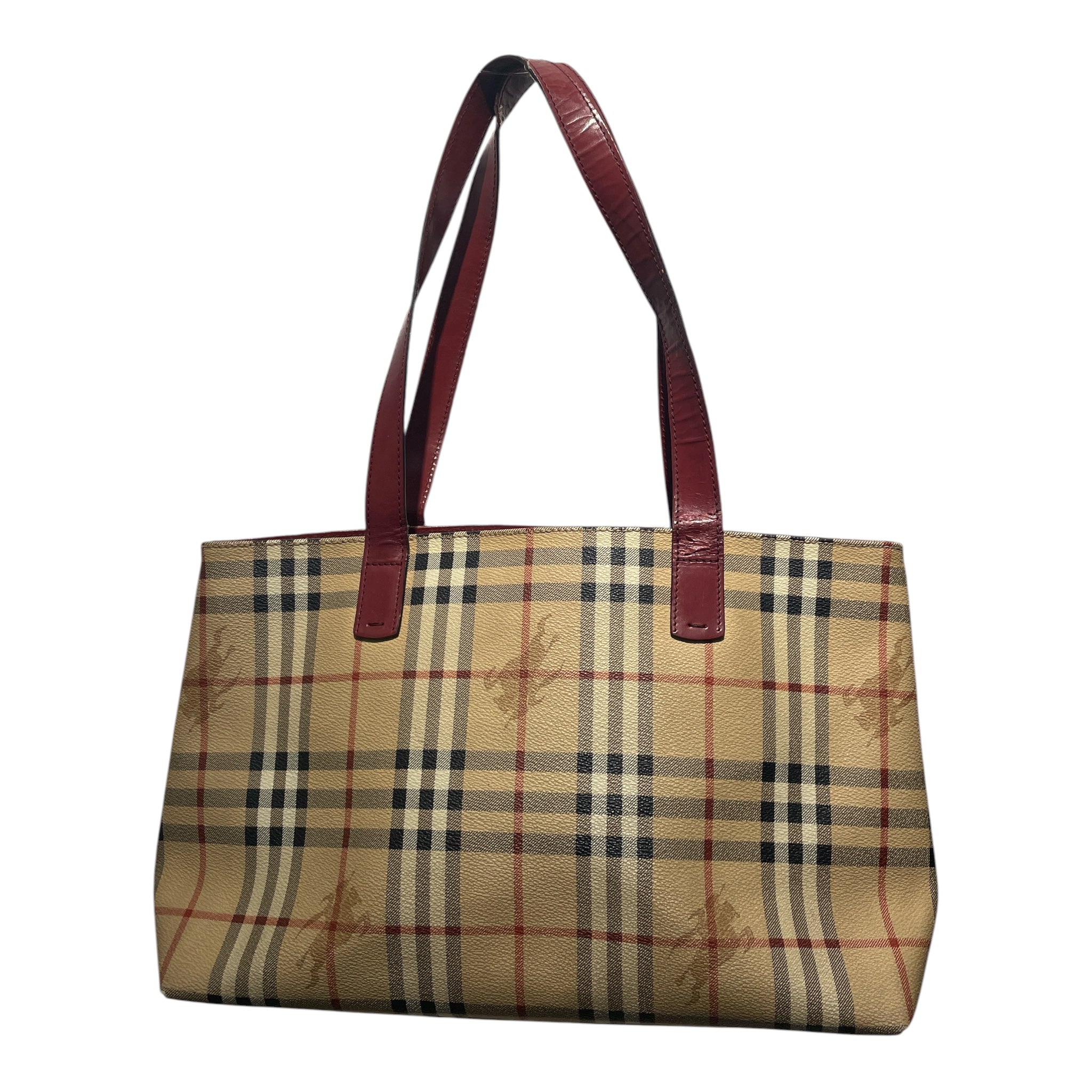 BURBERRY LONDON/Hand Bag/Plaid/Acrylic/CRM/heymarket check tote view 1
