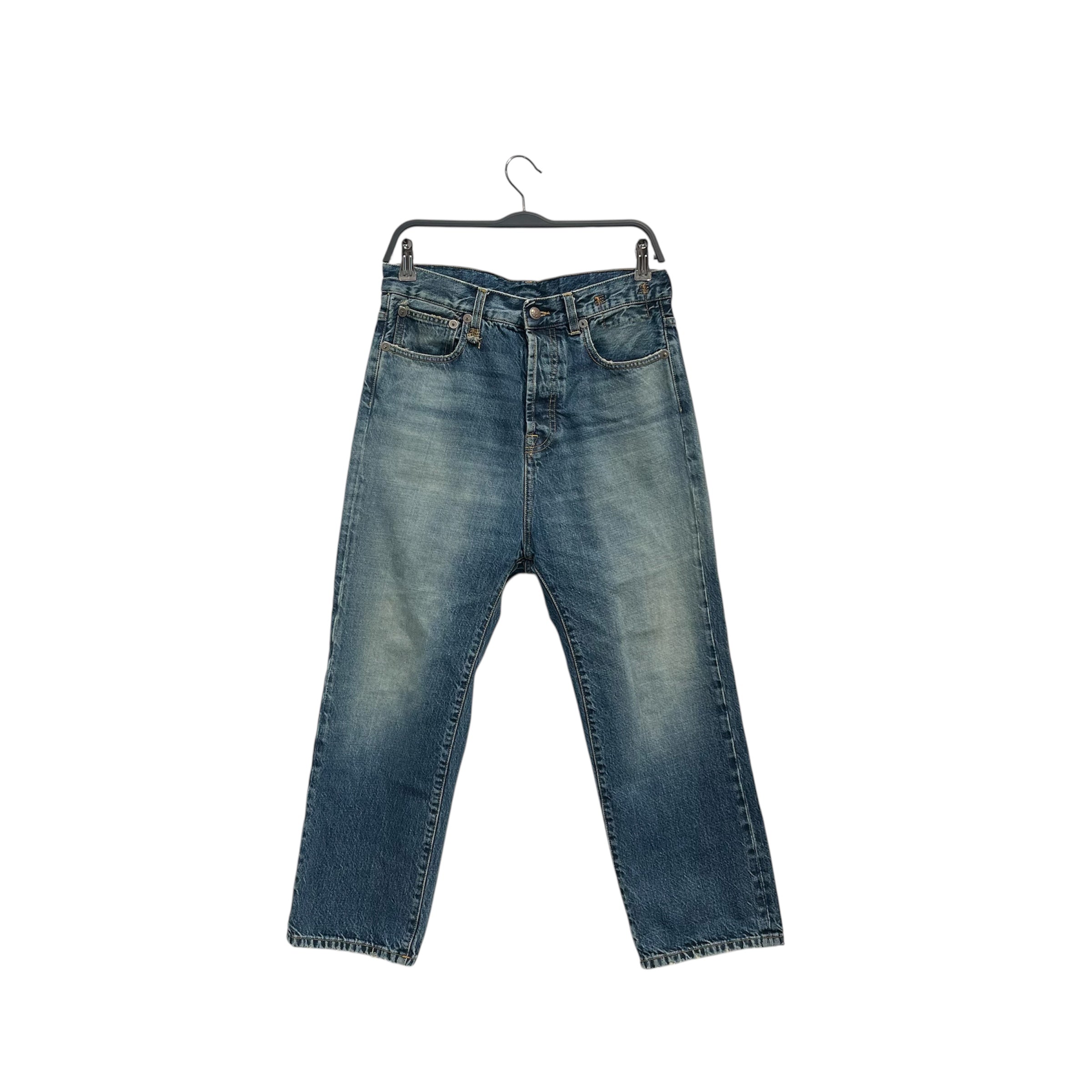 R13/Straight Pants/27/Cotton/BLU/Button Fly/CROPPED-DROP CROTCH view 1