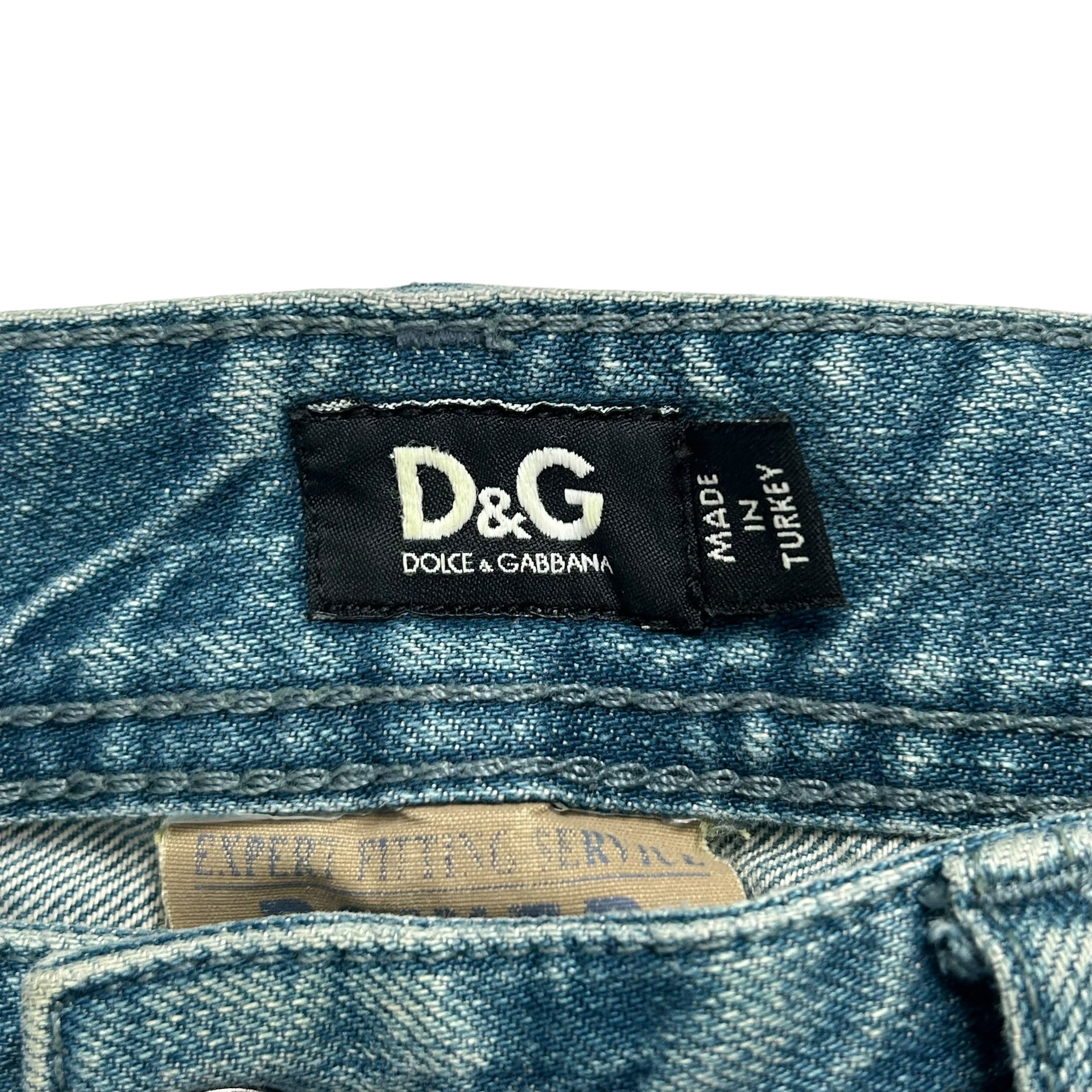 DOLCE&GABBANA/Cropped Pants/34/Denim/IDG/BLEACHED CROP PANT view 3