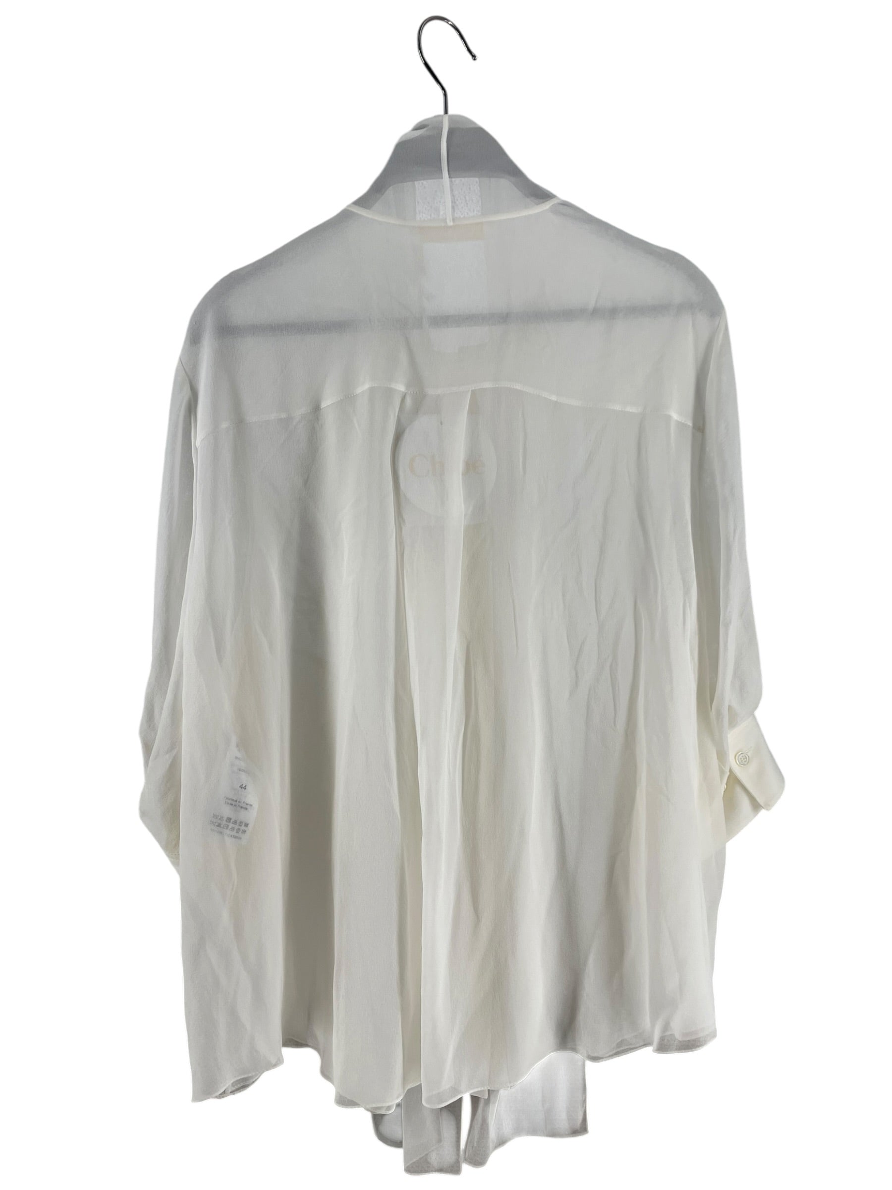 Chloe/LS Blouse/44/Polyester/CRM/ICONIC MILK SHEER BLOUSE view 2