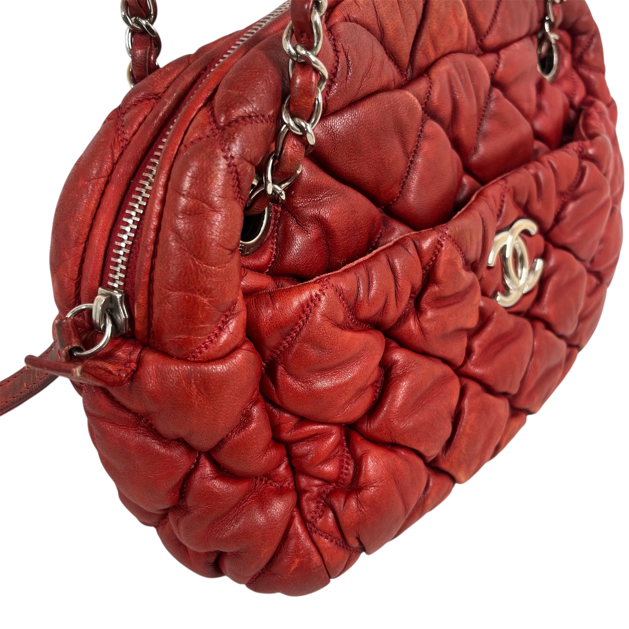 CHANEL/Hand Bag/Leather/BRD/Bubble Quilt Bag view 6