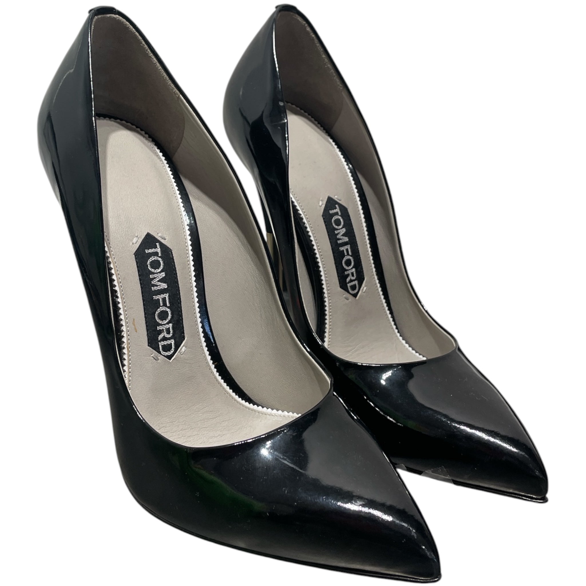 TOM FORD/Heels/EU 38.5/Leather/BLK/Patent Leather Silver Heel view 1