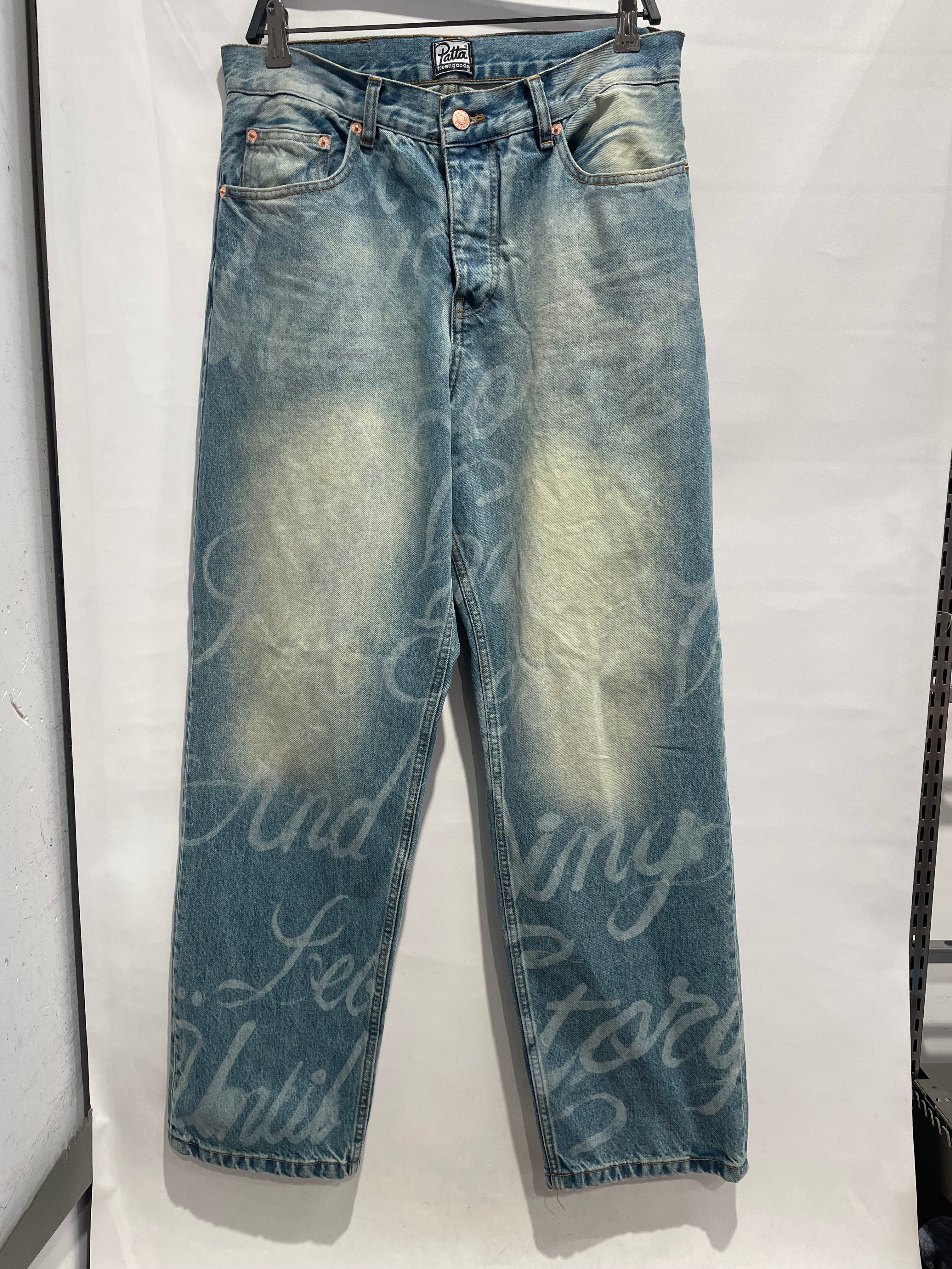 Patta/Straight Pants/30/Denim/IDG/All Over Print/ view 1