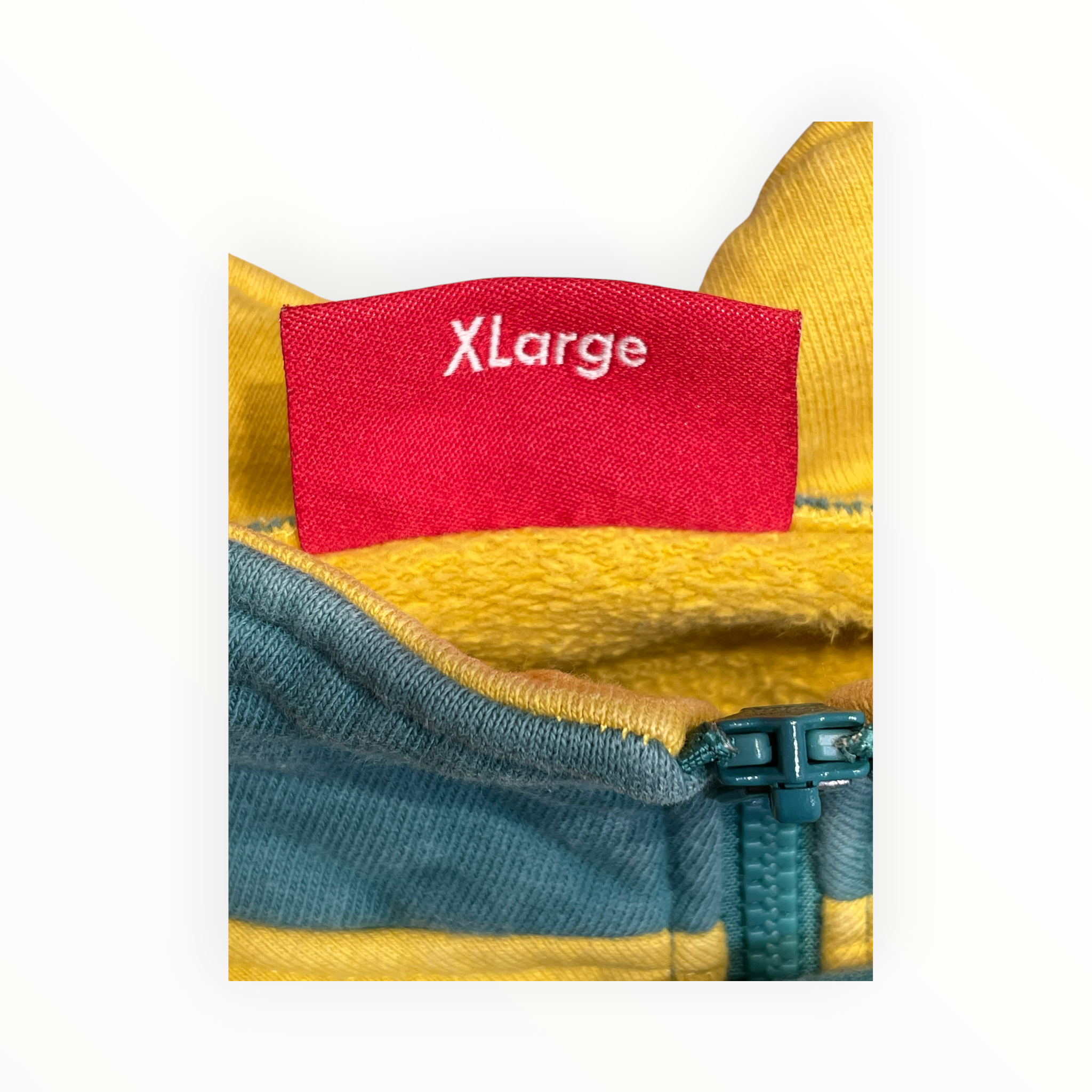 Supreme/Sweatshirt/XL/Border/Cotton/GRN/Teal and Yellow Half-Zip view 4