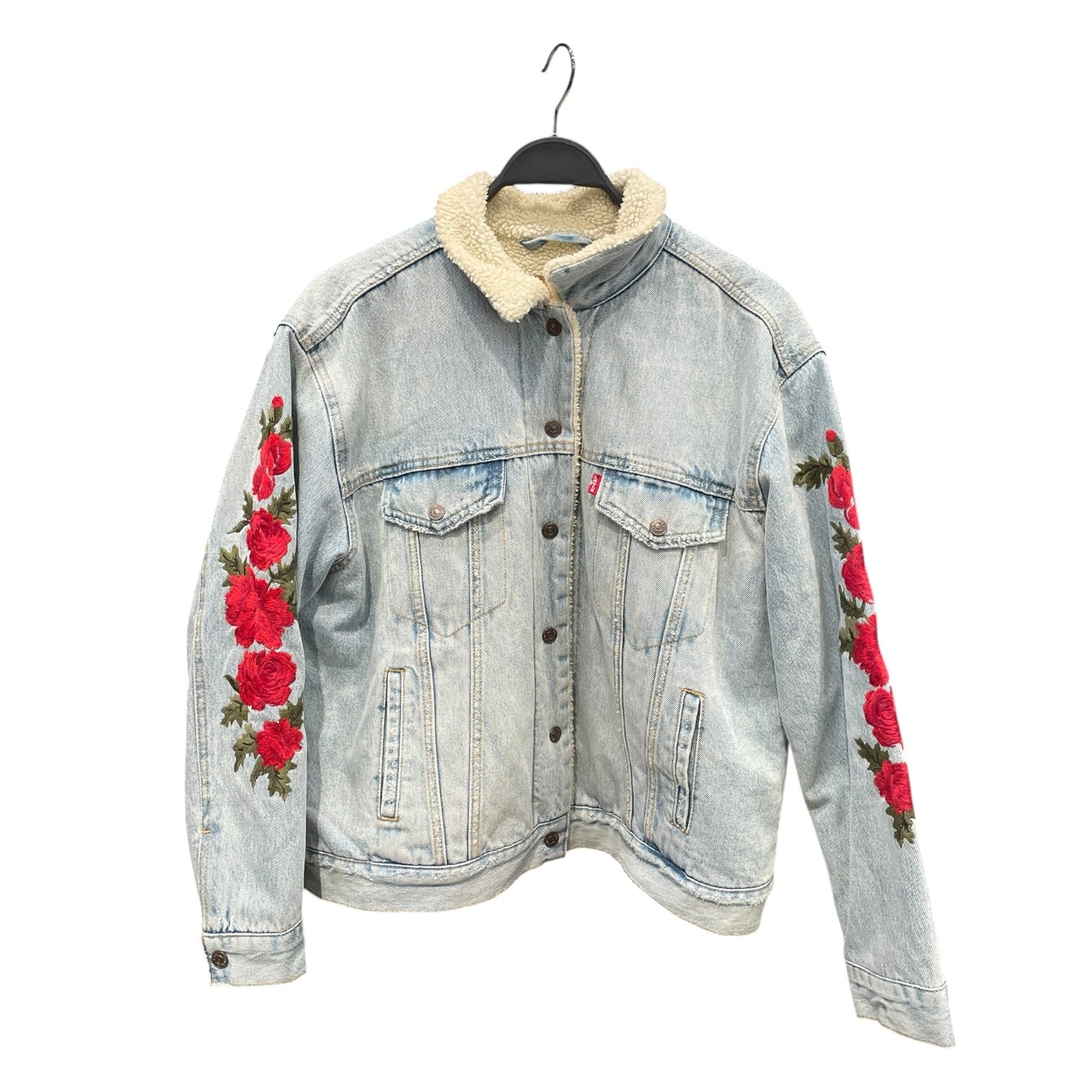 Levi's/Denim Jkt/XL/Cotton/BLU/Rose Sleeve Sherpa Jacket