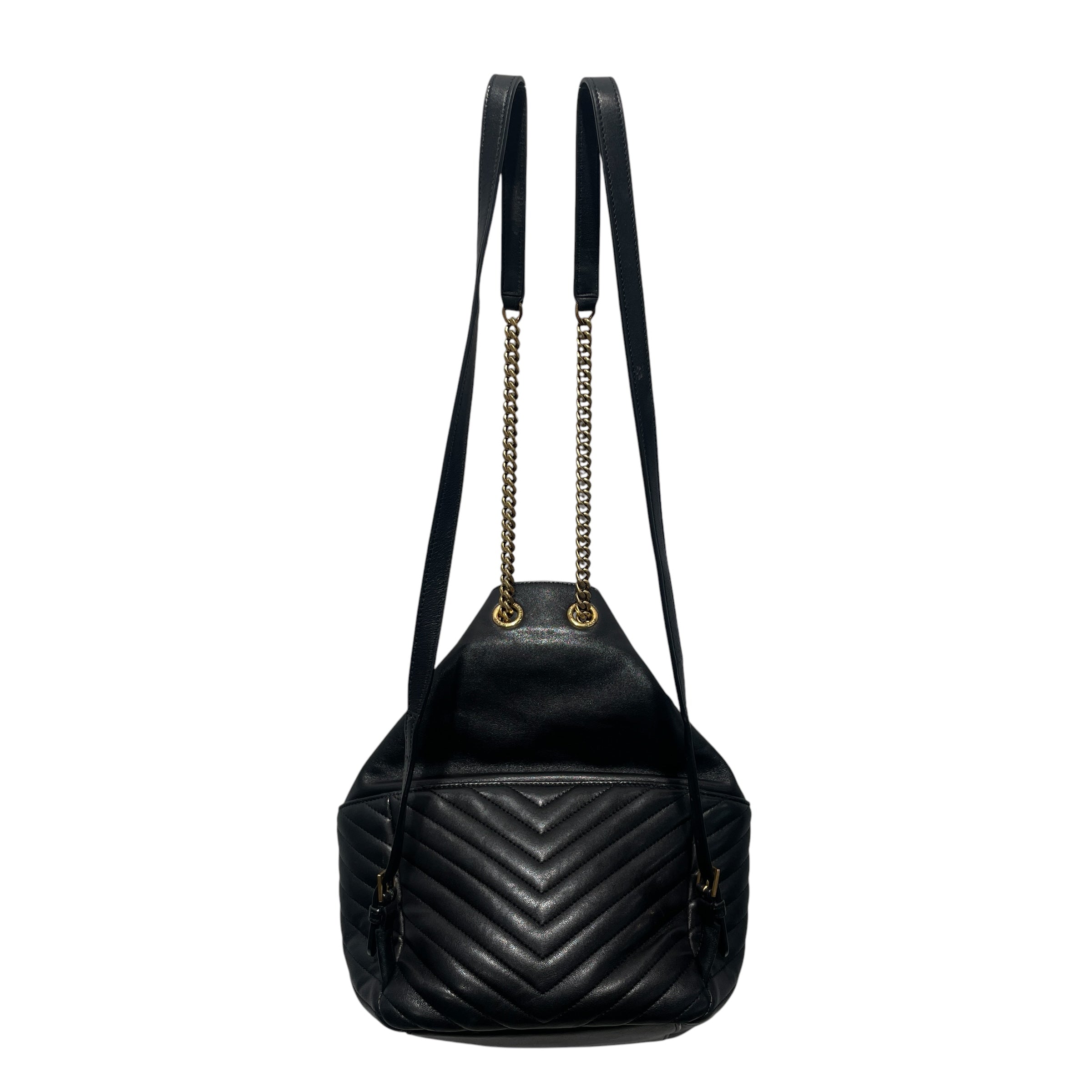 SAINT LAURENT/Backpack/Leather/BLK/CHEVRON view 2