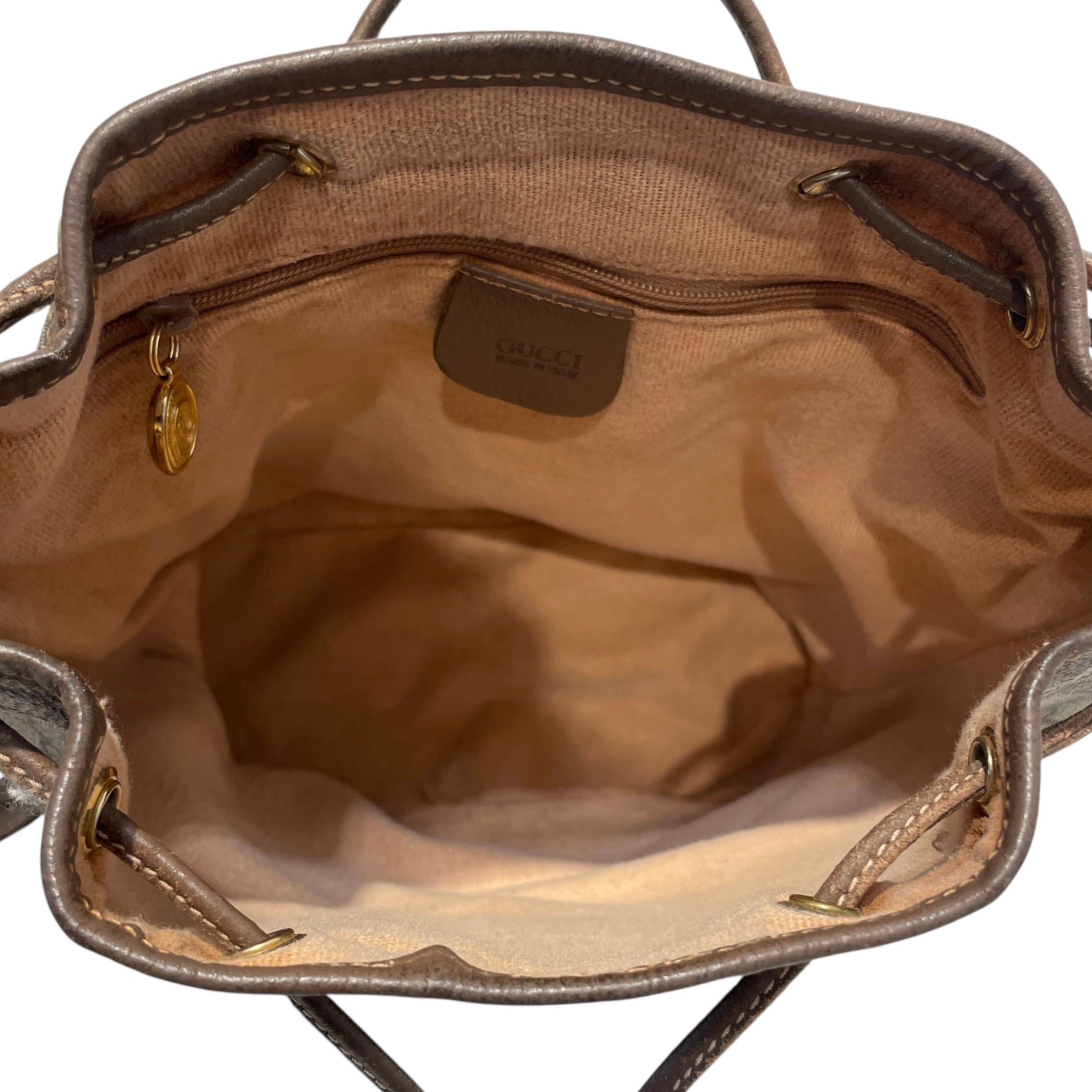 GUCCI/Cross Body Bag/Monogram/Leather/BRW/Supreme Bucket Bag view 4