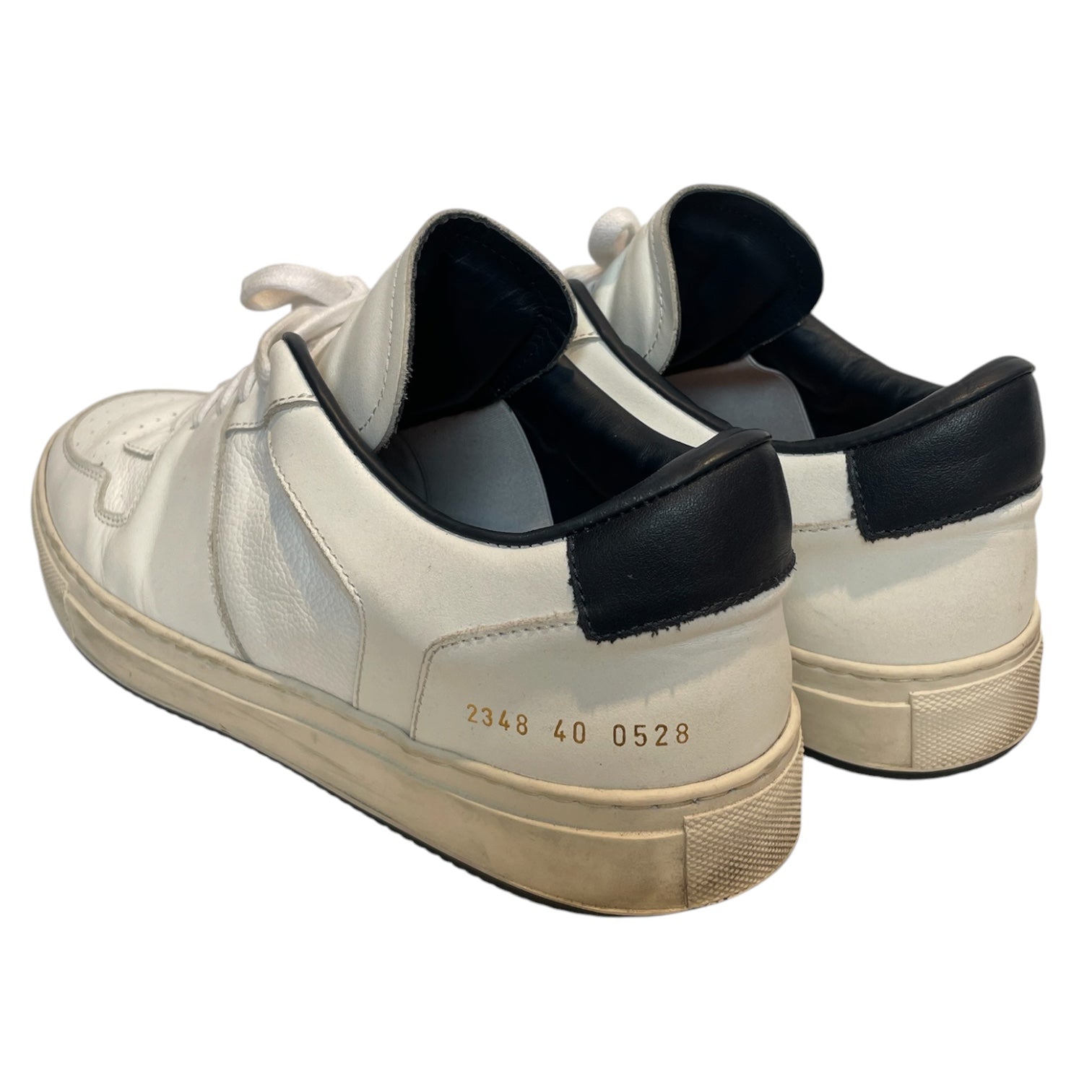 COMMON PROJECTS/Low-Sneakers/EU 40/Cotton/WHT/brw insole/blu heel view 2