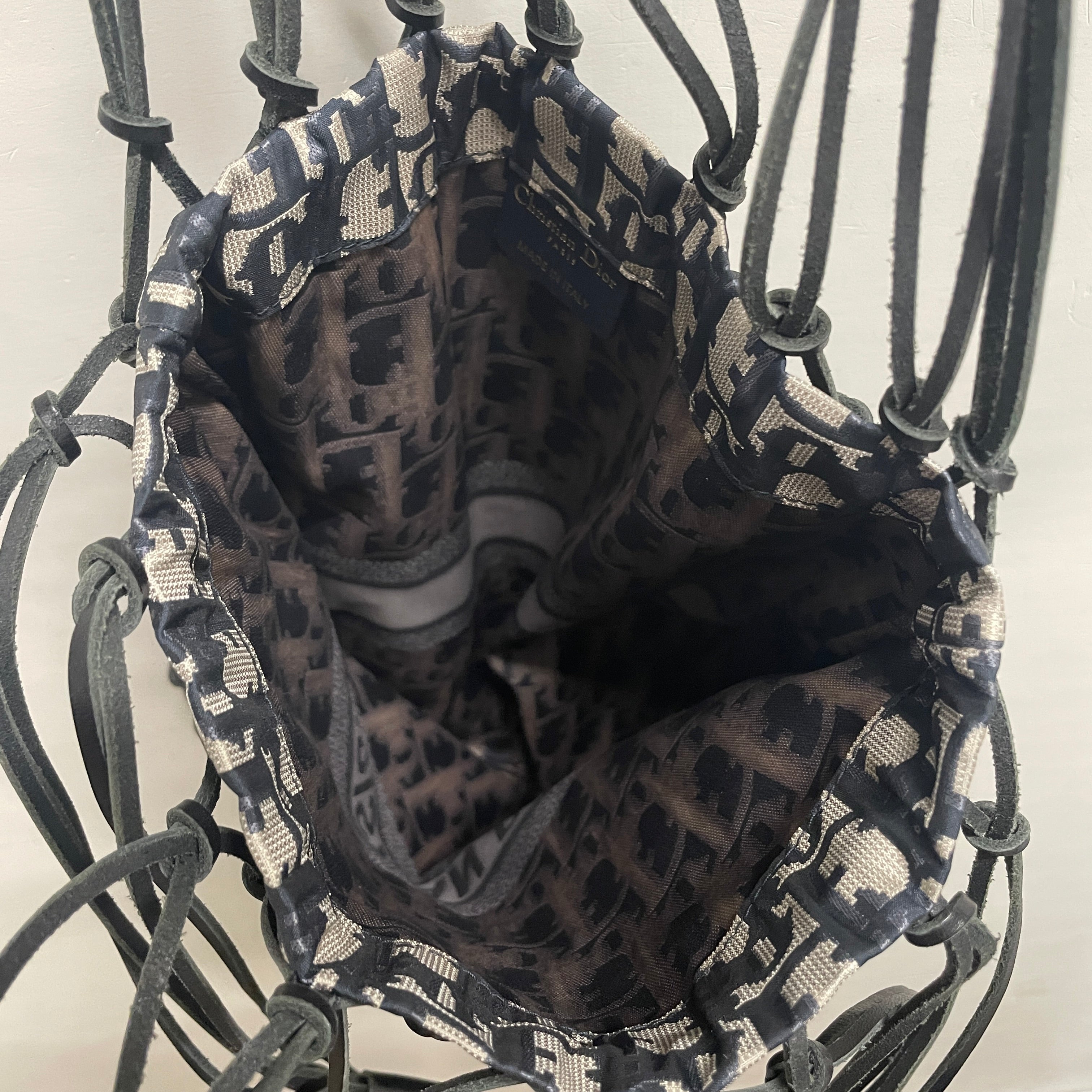 Christian Dior/Tote Bag/Monogram/BLK/netted view 3