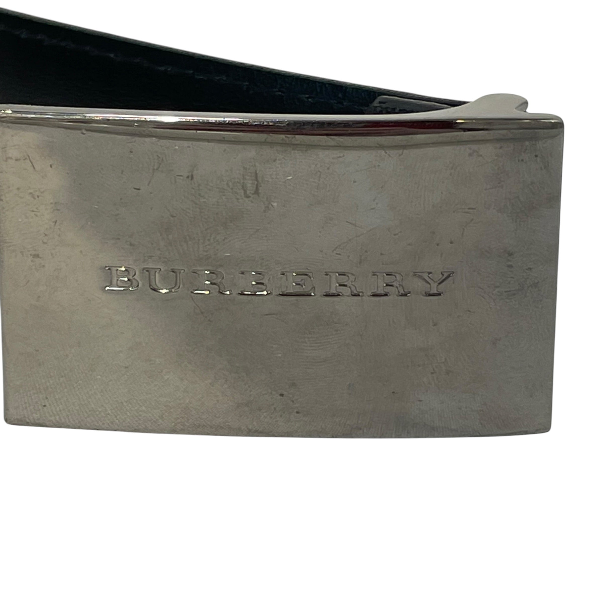 BURBERRY/Belt/Glen Check/Leather/BLK/silver grey check view 3