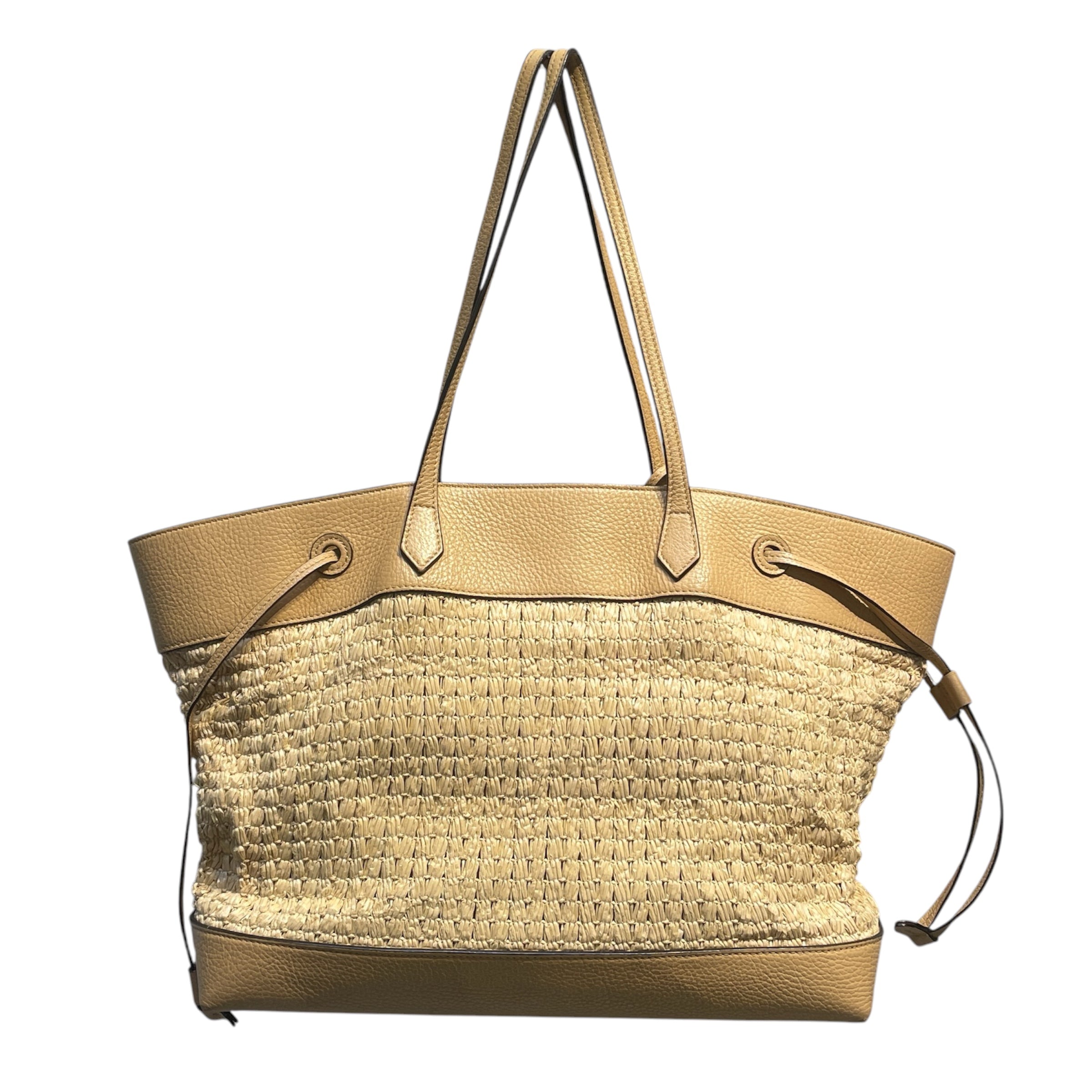 JIMMY CHOO/Tote Bag/Leather/BEG/luzetta tote leather & straw view 2