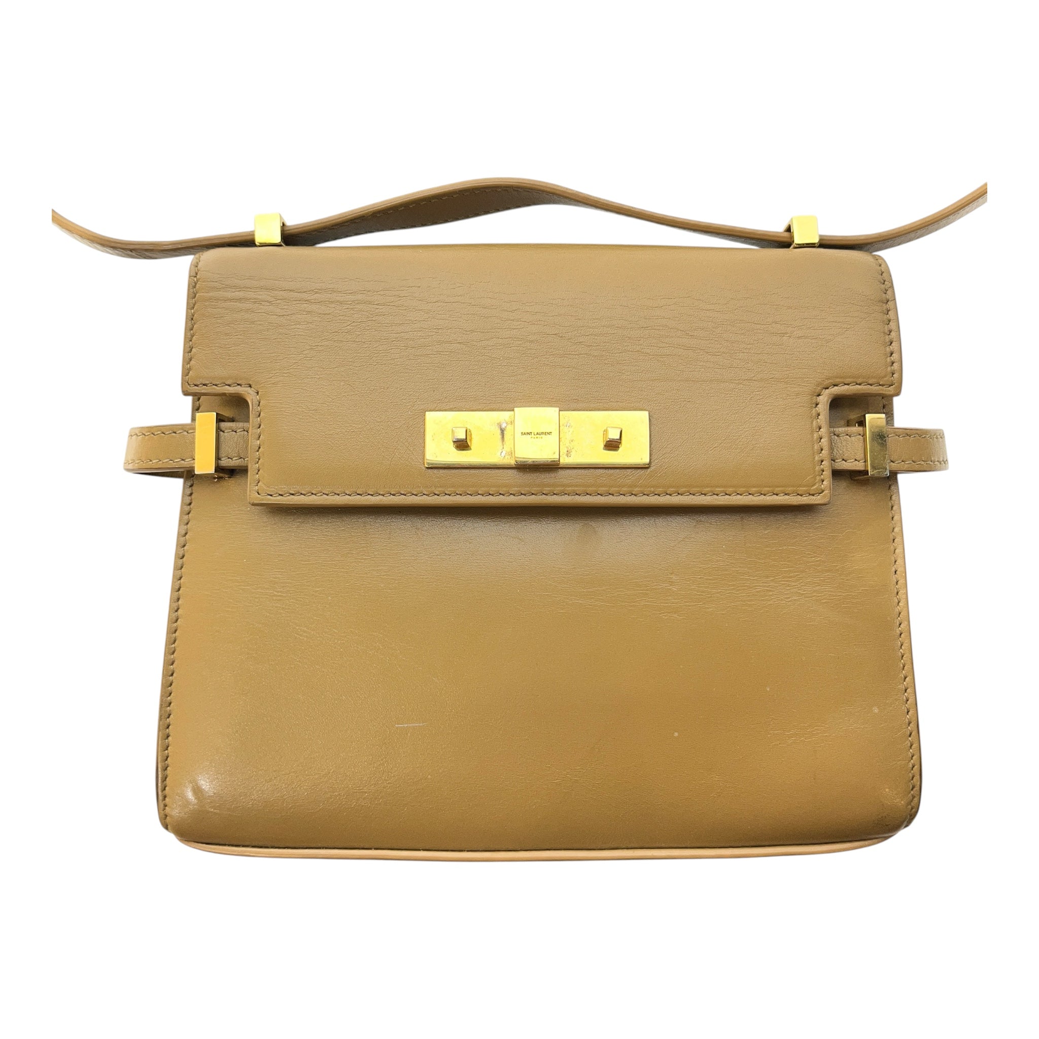SAINT LAURENT/Cross Body Bag/Leather/CML/gold clasp closure view 1