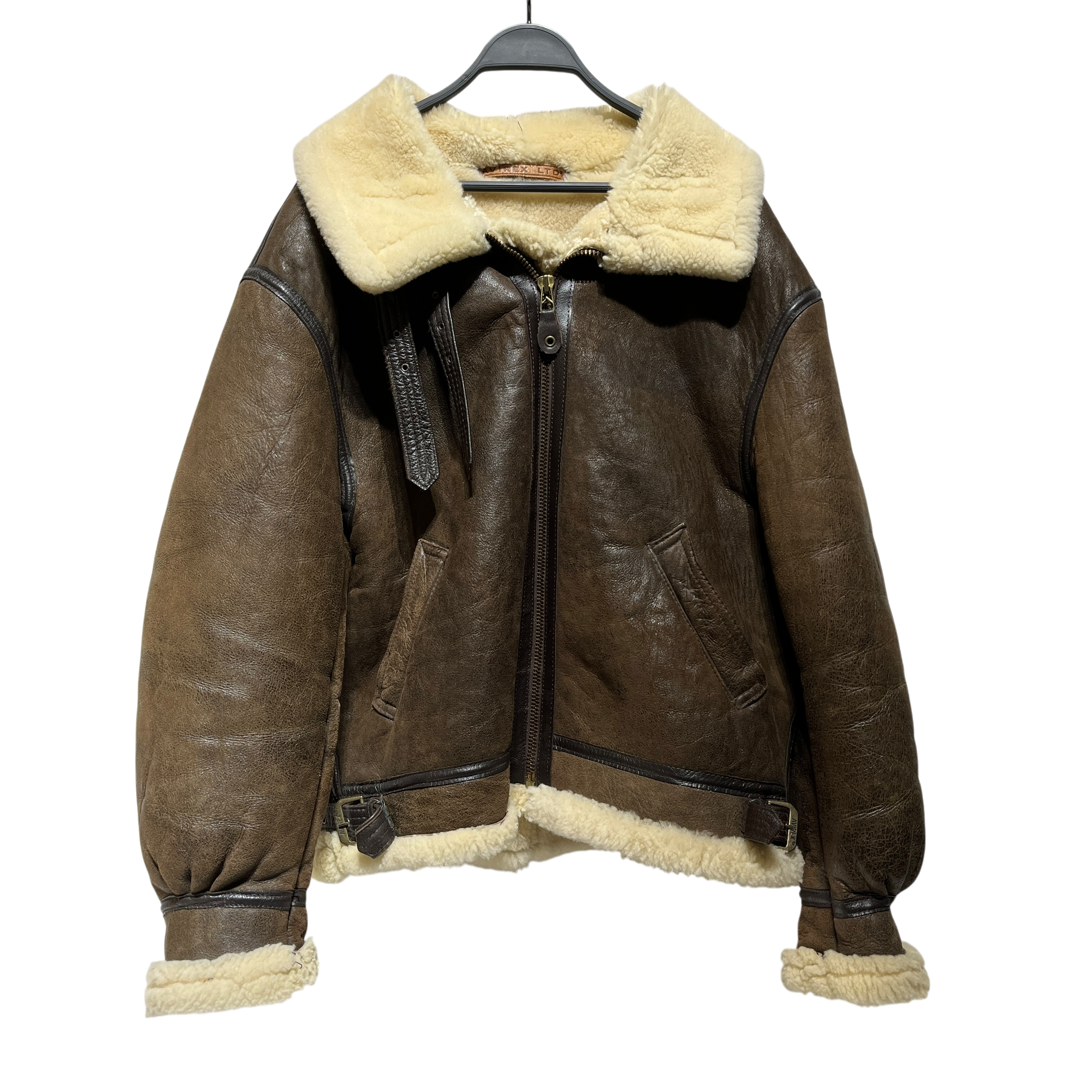 AVIREX/Leather Jkt/46/Sheepskin/BRW/sheepskin jacket view 2