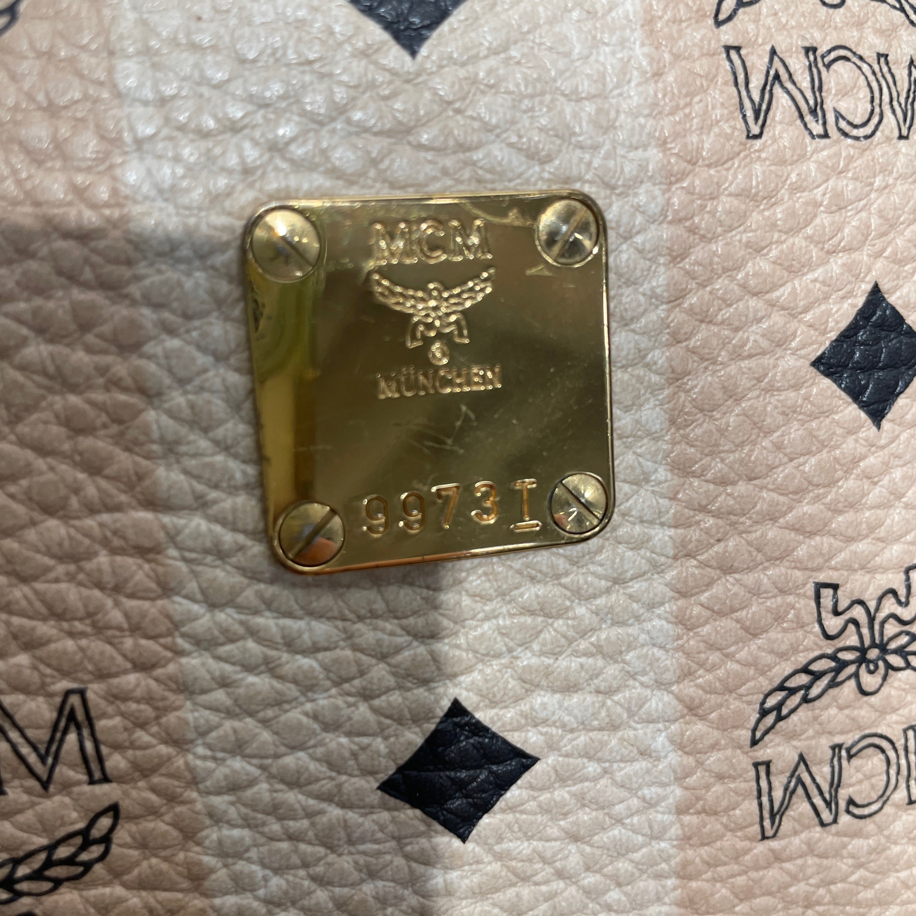 MCM/Backpack/All Over Print/Leather/KHK/ view 4