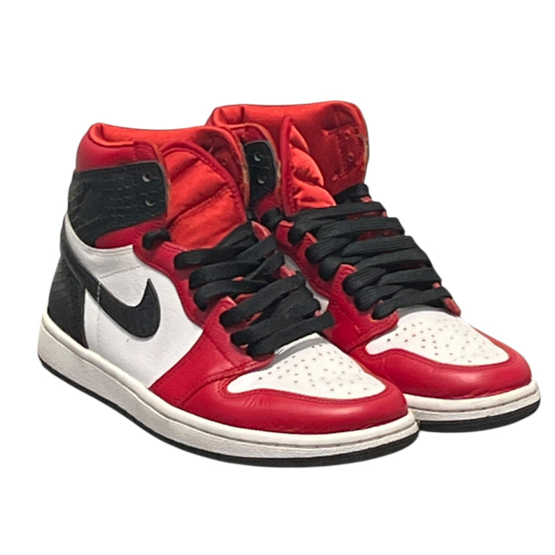 NIKE/Hi-Sneakers/US 6.5/Leather/RED/Jordan 1 Hi Satin Snake