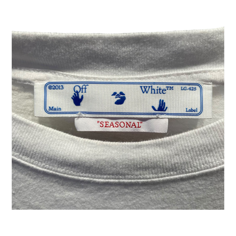 OFF-WHITE/T-Shirt/L/White/Cotton/OMAA027S22JER001/OMAA027S22JER001