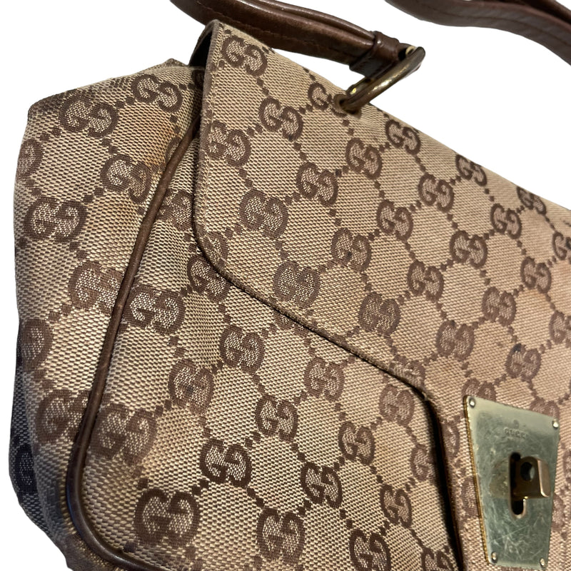 GUCCI/Hand Bag/Monogram/Cotton/KHK/90643