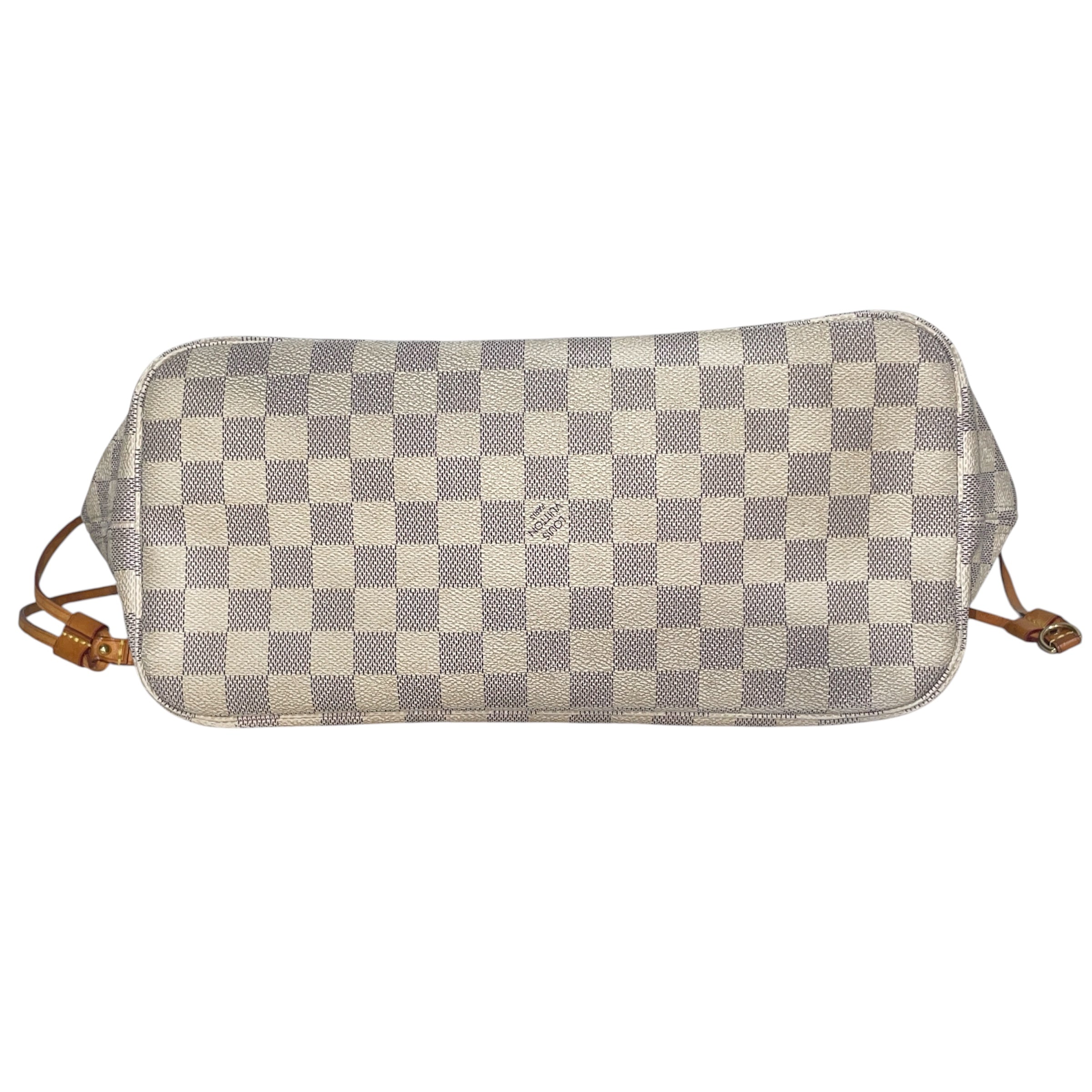 LOUIS VUITTON/Tote Bag/Monogram/Leather/WHT/Damier Azur Neverfull view 3
