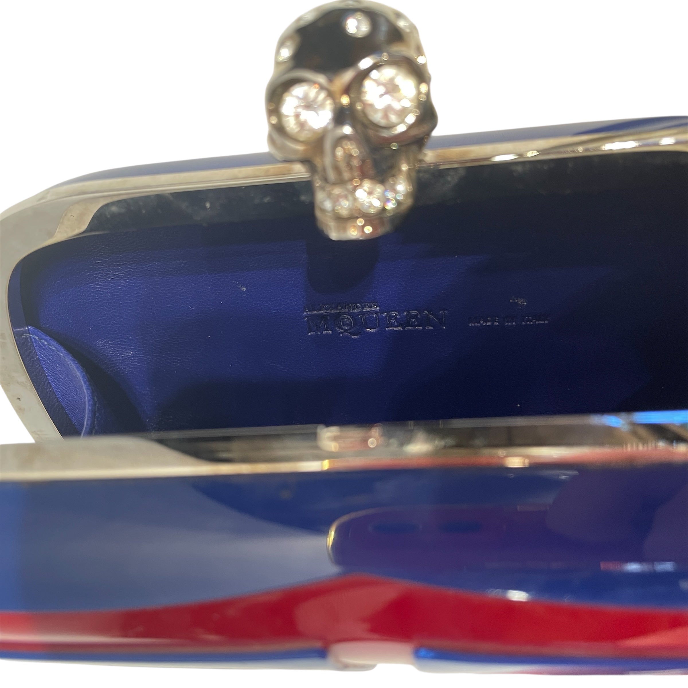 Alexander McQueen/Clutch Bag/All Over Print/MLT/blue & red skull clutch view 6