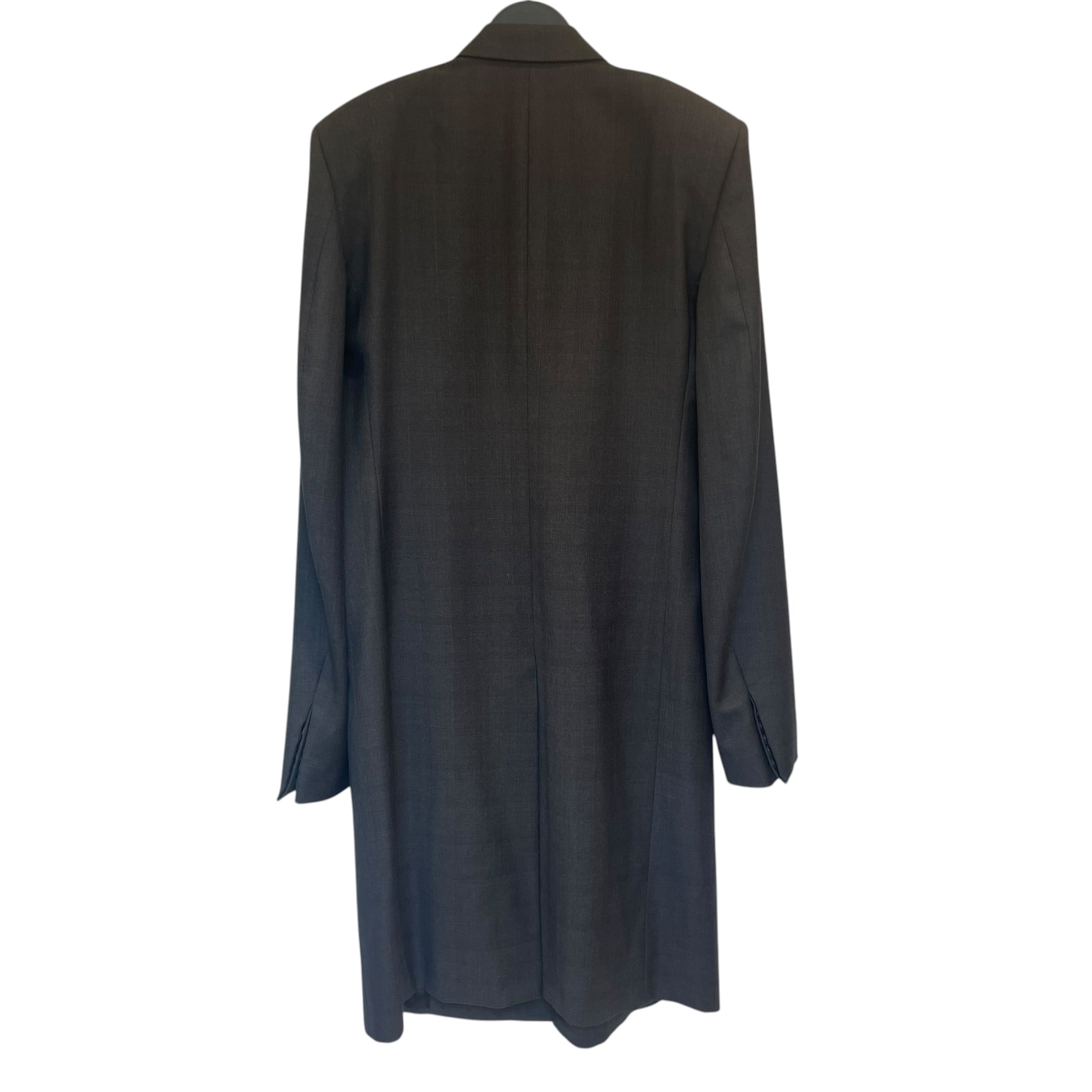 BALENCIAGA/Jacket/46/Cotton/GRY/lng blazer lft shlder tag view 2