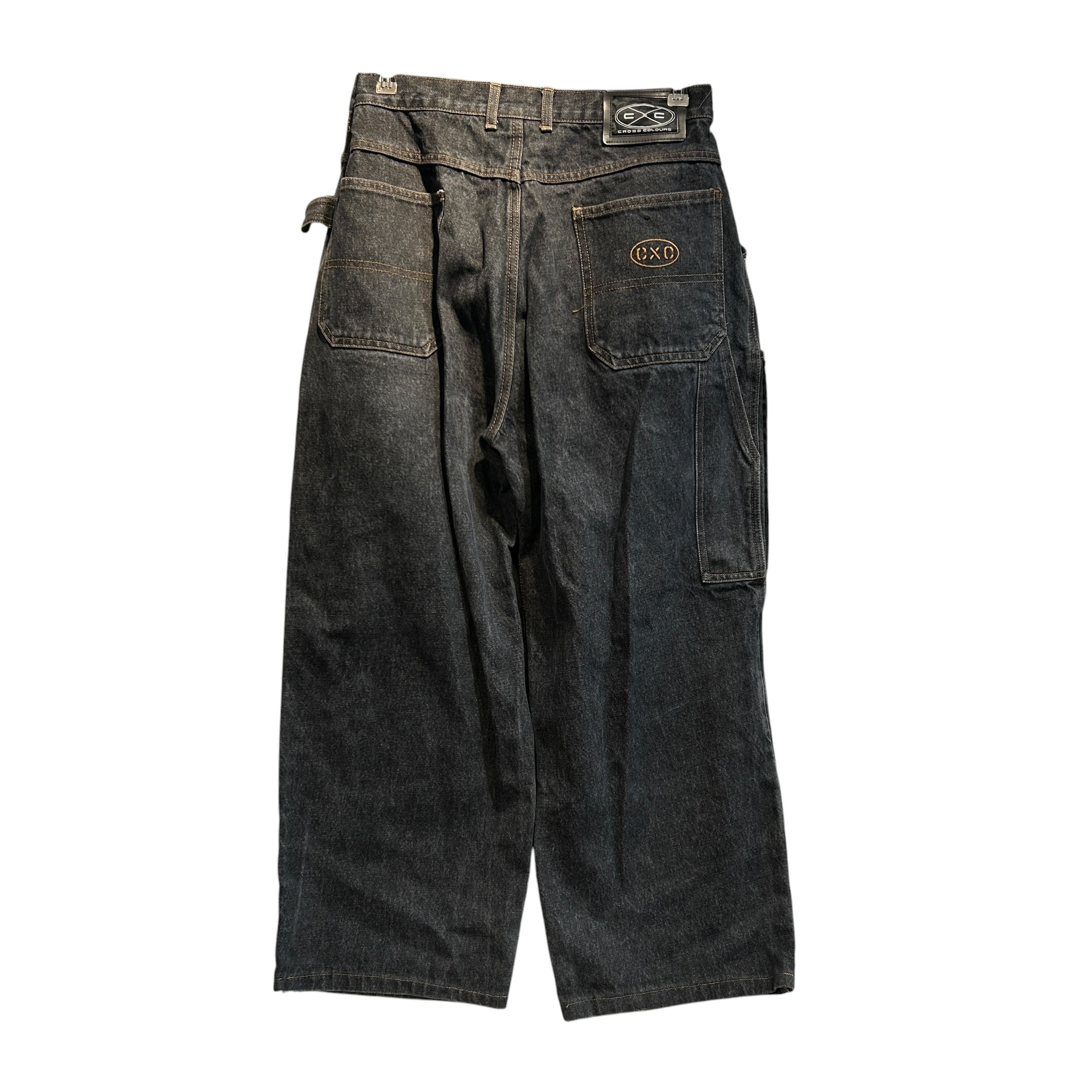 Vintage/Straight Pants/33/Denim/GRY/cross colours Double Knee view 2