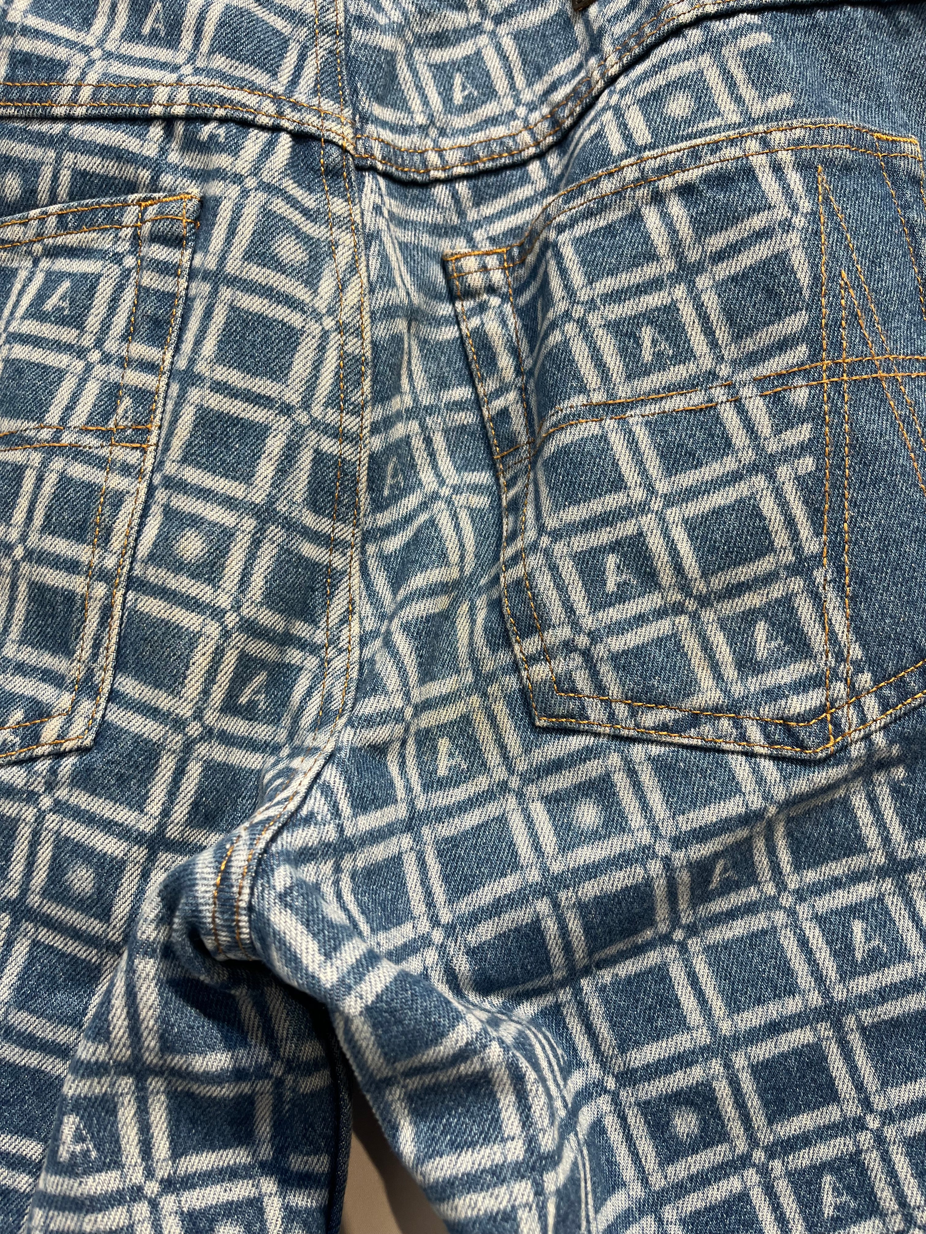 AHLUWALIA /Pants/32/Cotton/BLU/PATCHWORK MONOGRAM PANT view 5