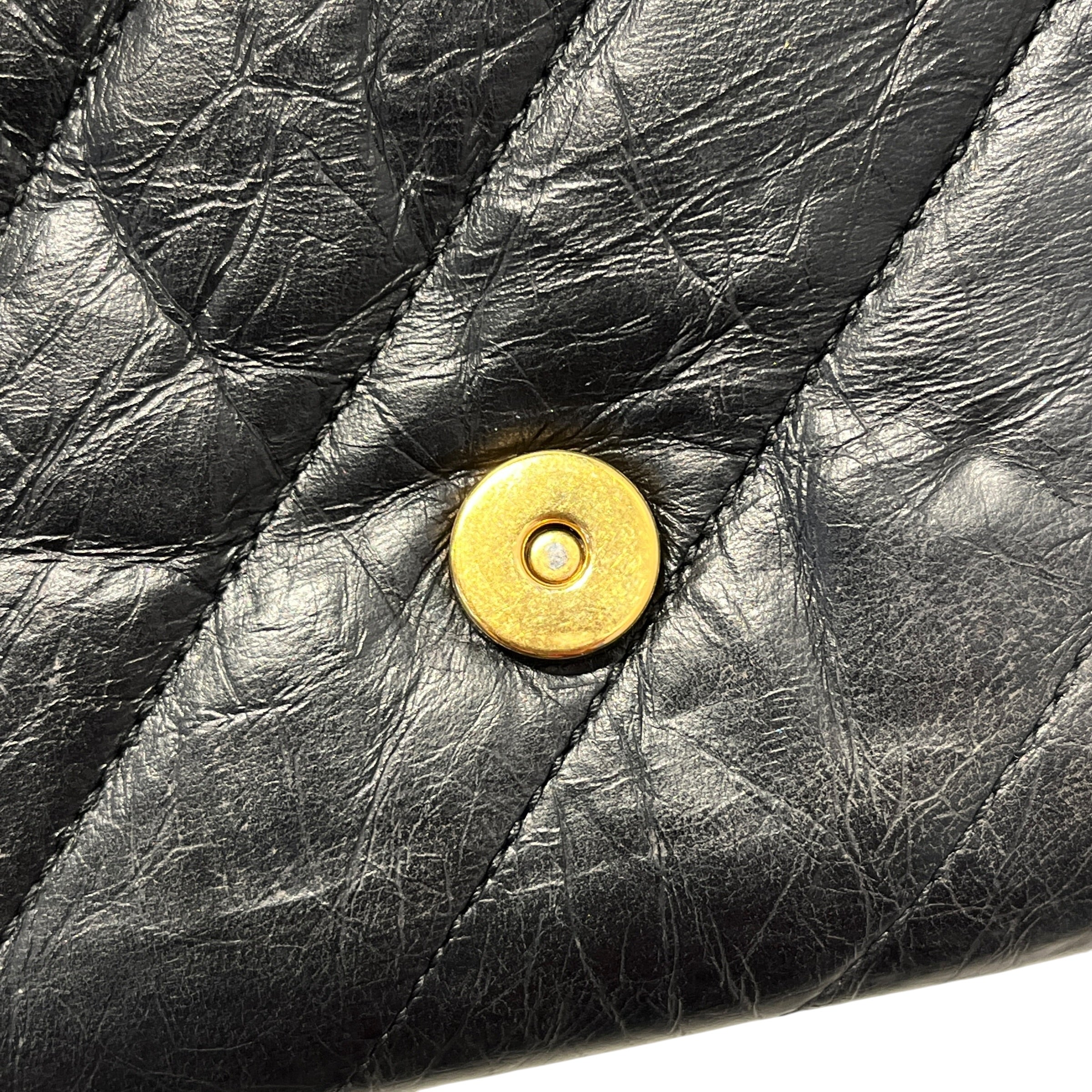 BALENCIAGA/Cross Body Bag/Leather/BLK/crush wallet on chain view 21