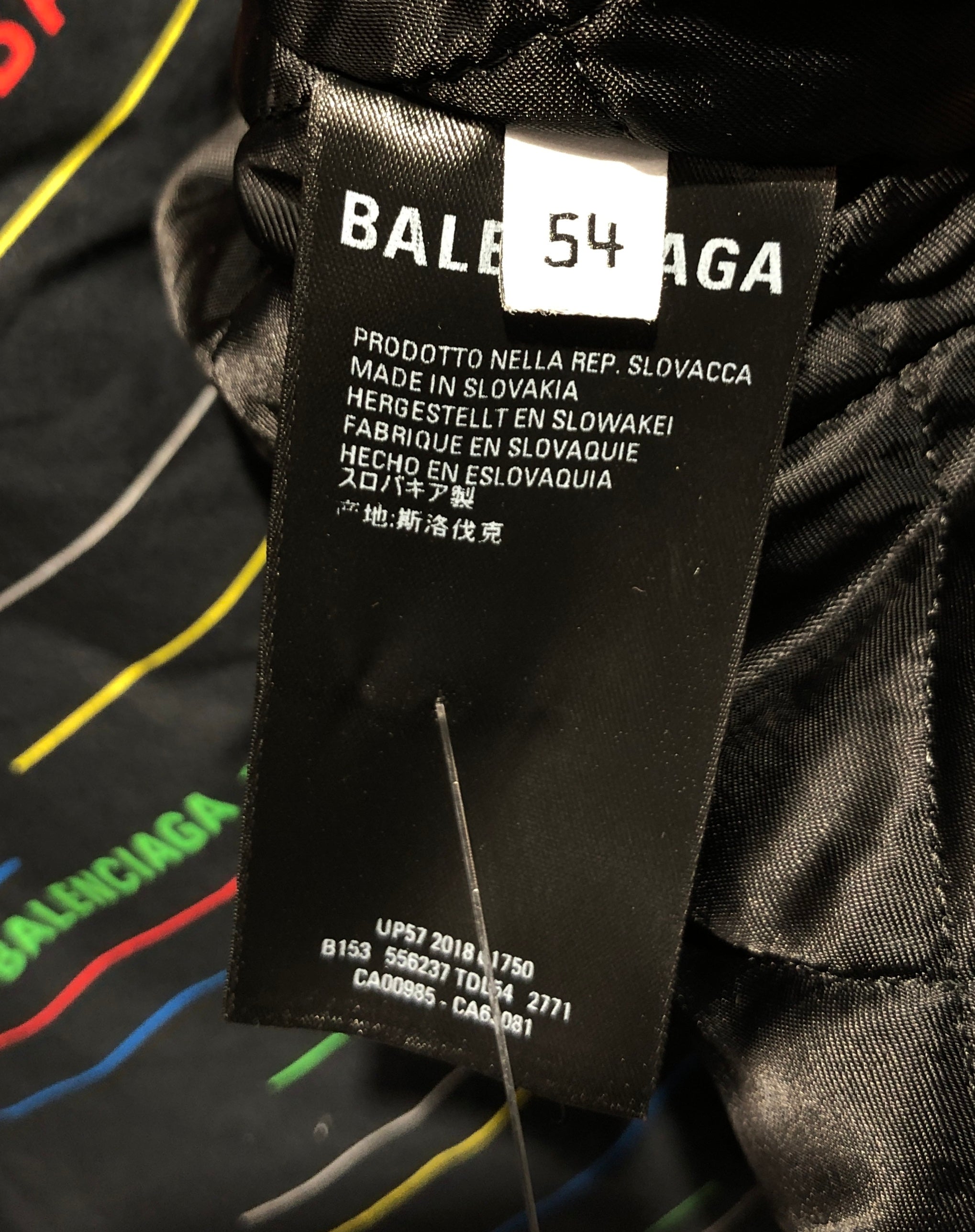 BALENCIAGA/Jacket/54/BLK/All Over Print/RAINBOW SCRIPT BUTTON UP SS view 5