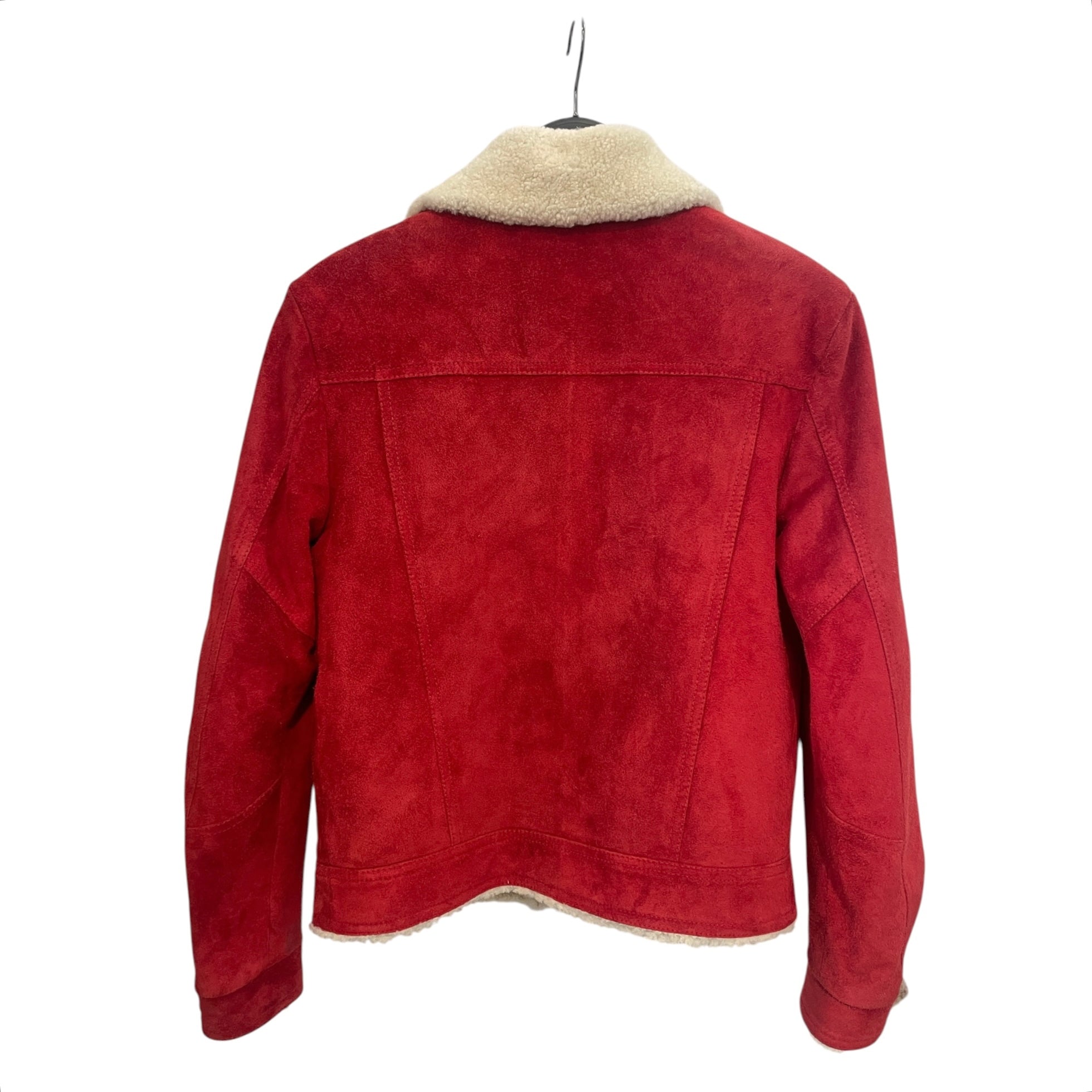 SAINT LAURENT/Jacket/44/Suede/RED/FLEECE LINED, SHERLING view 2