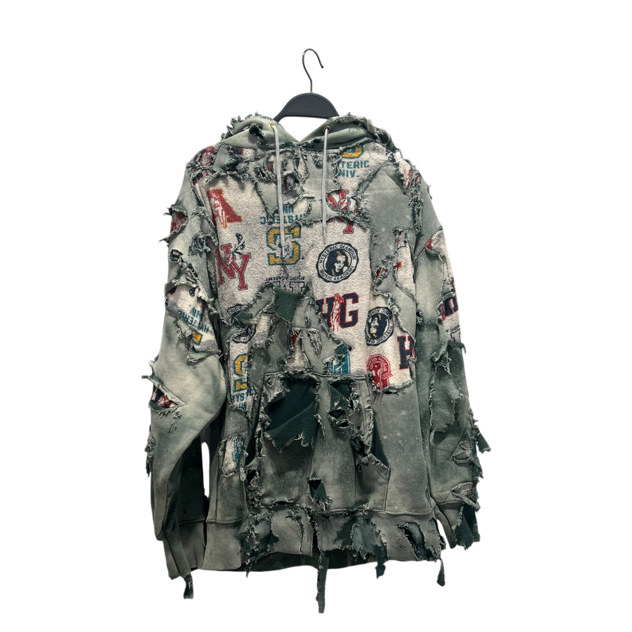 HYSTERIC GLAMOUR/Hoodie/Cotton/GRN/DISTRESSED/hysteric prints view 1