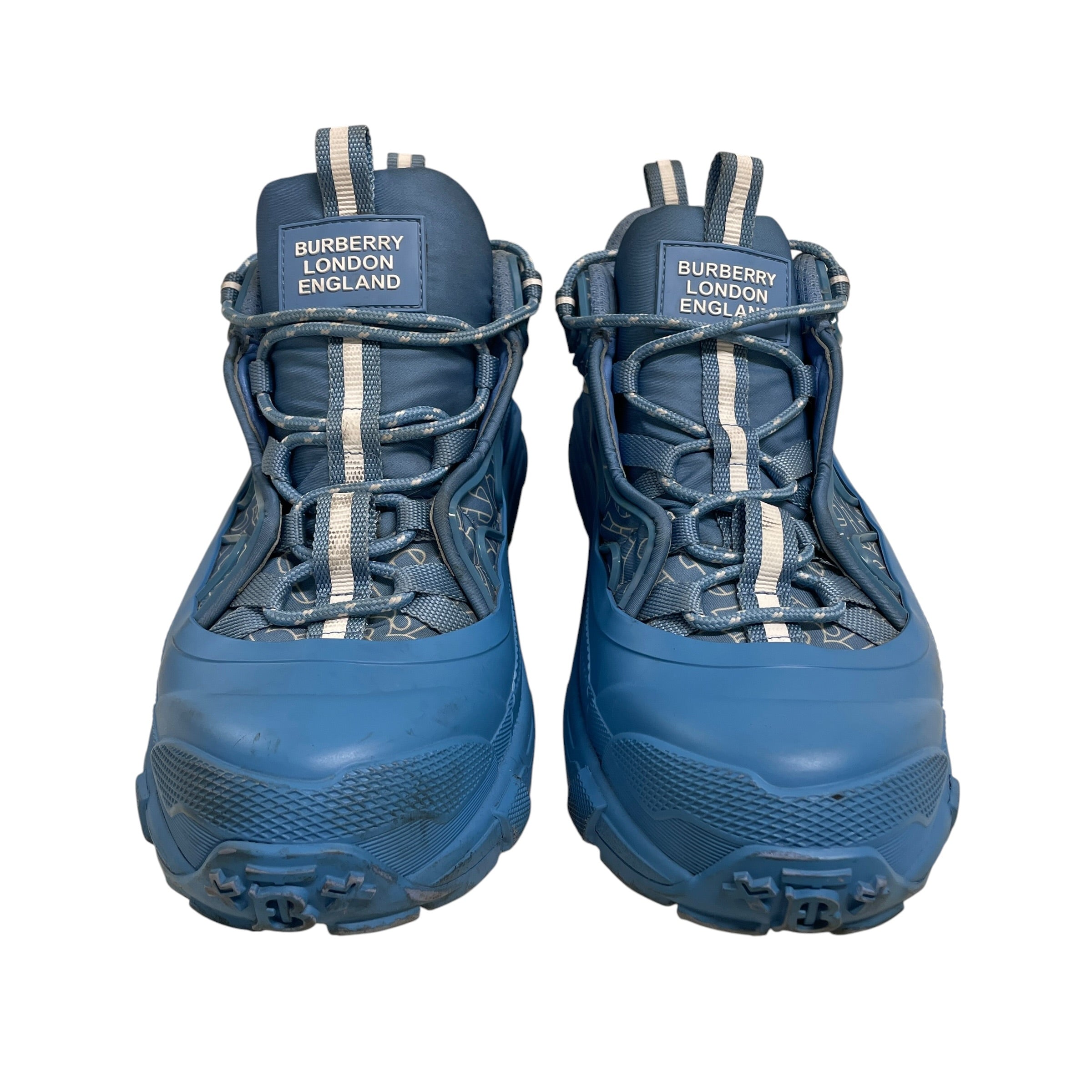 BURBERRY LONDON/Low-Sneakers/EU 45/Leather/BLU/BT Pattern Baby blu view 1