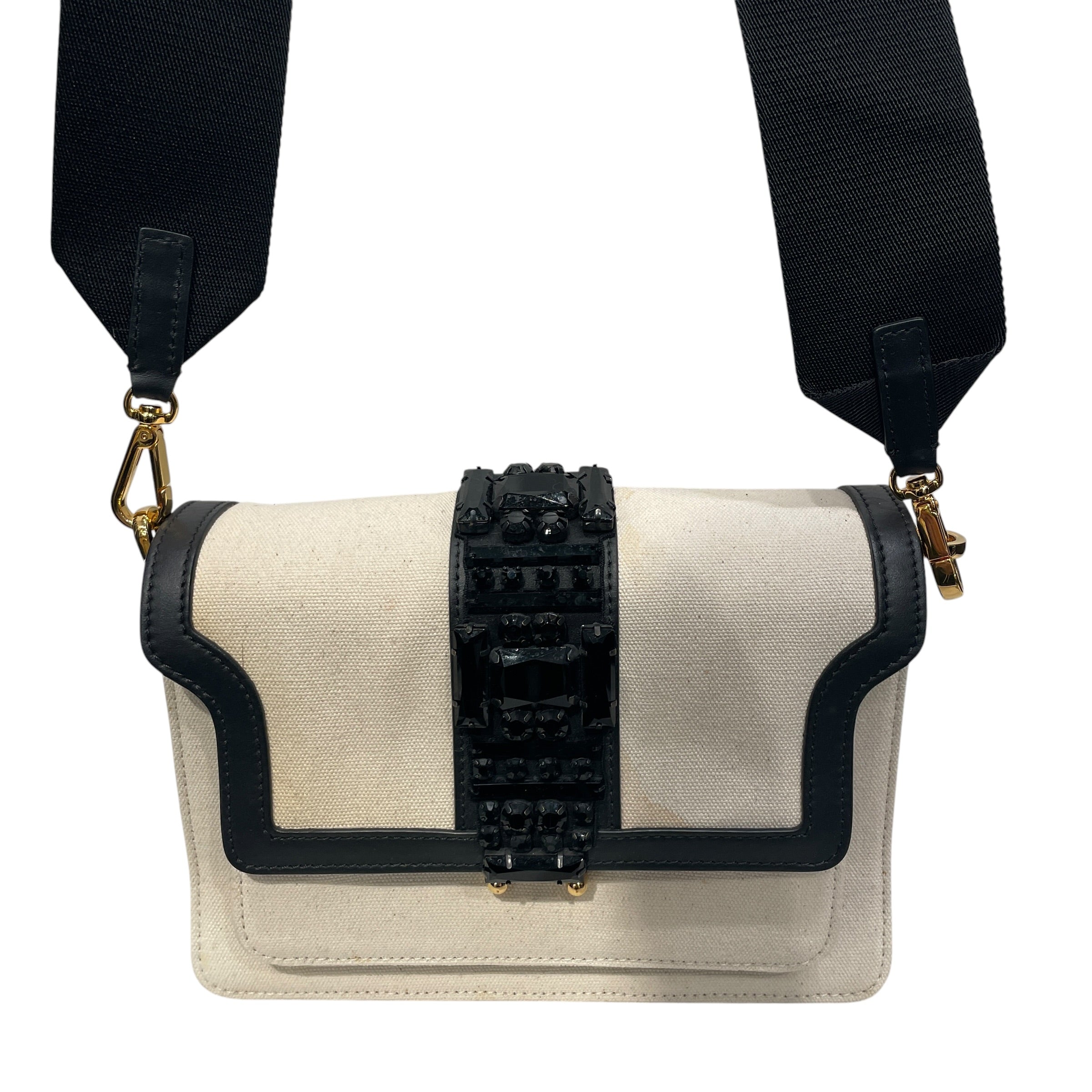 MARNI/Cross Body Bag/Cotton/WHT/BEADED TRUNK BAG view 3