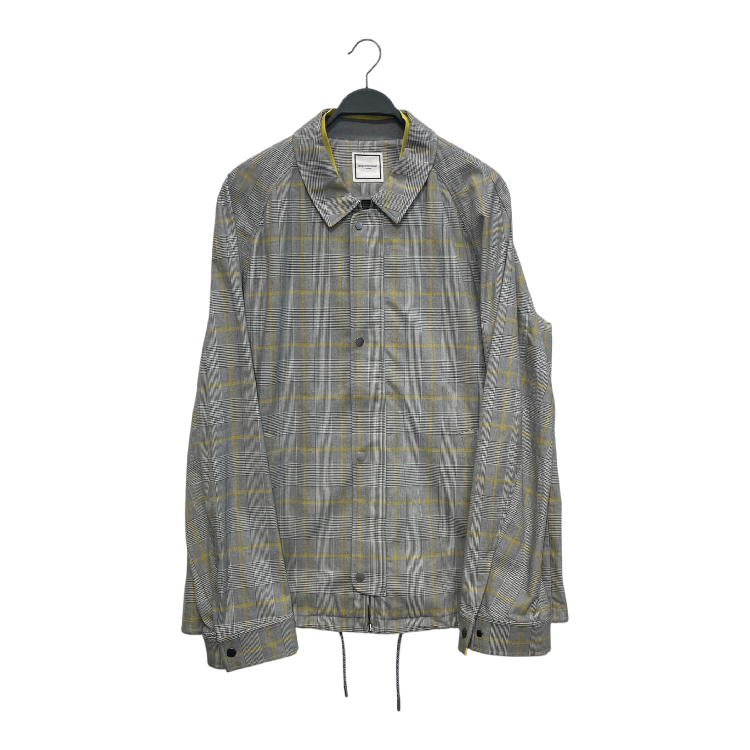 wooyoungmi/Jacket/54/Cotton/GRY/Plaid/ZIP/BUTTON UP DRAWSTRING WAIST view 1