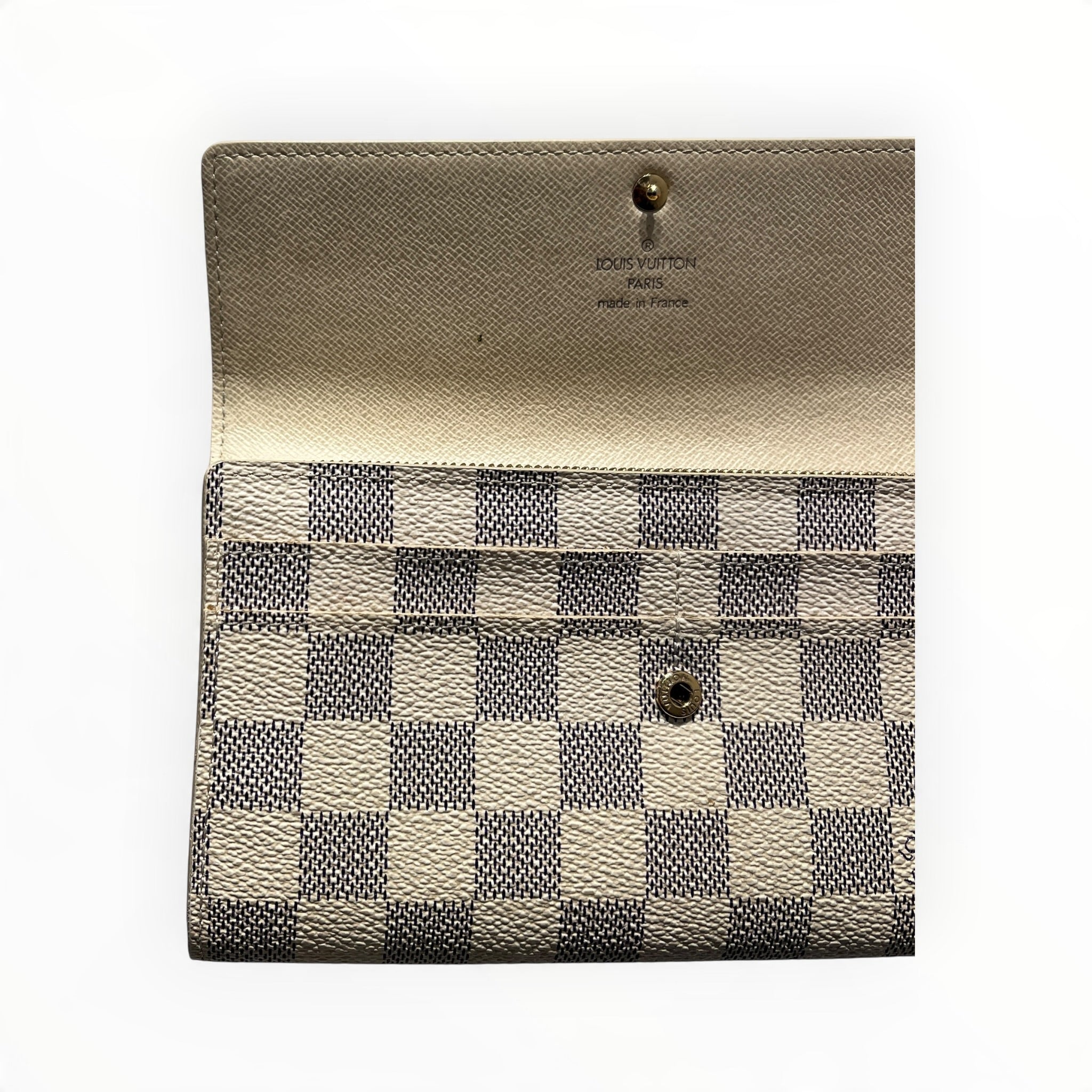 LOUIS VUITTON/Long Wallet/Leather/CRM/L's/DAMIER AZUR SARAH view 6