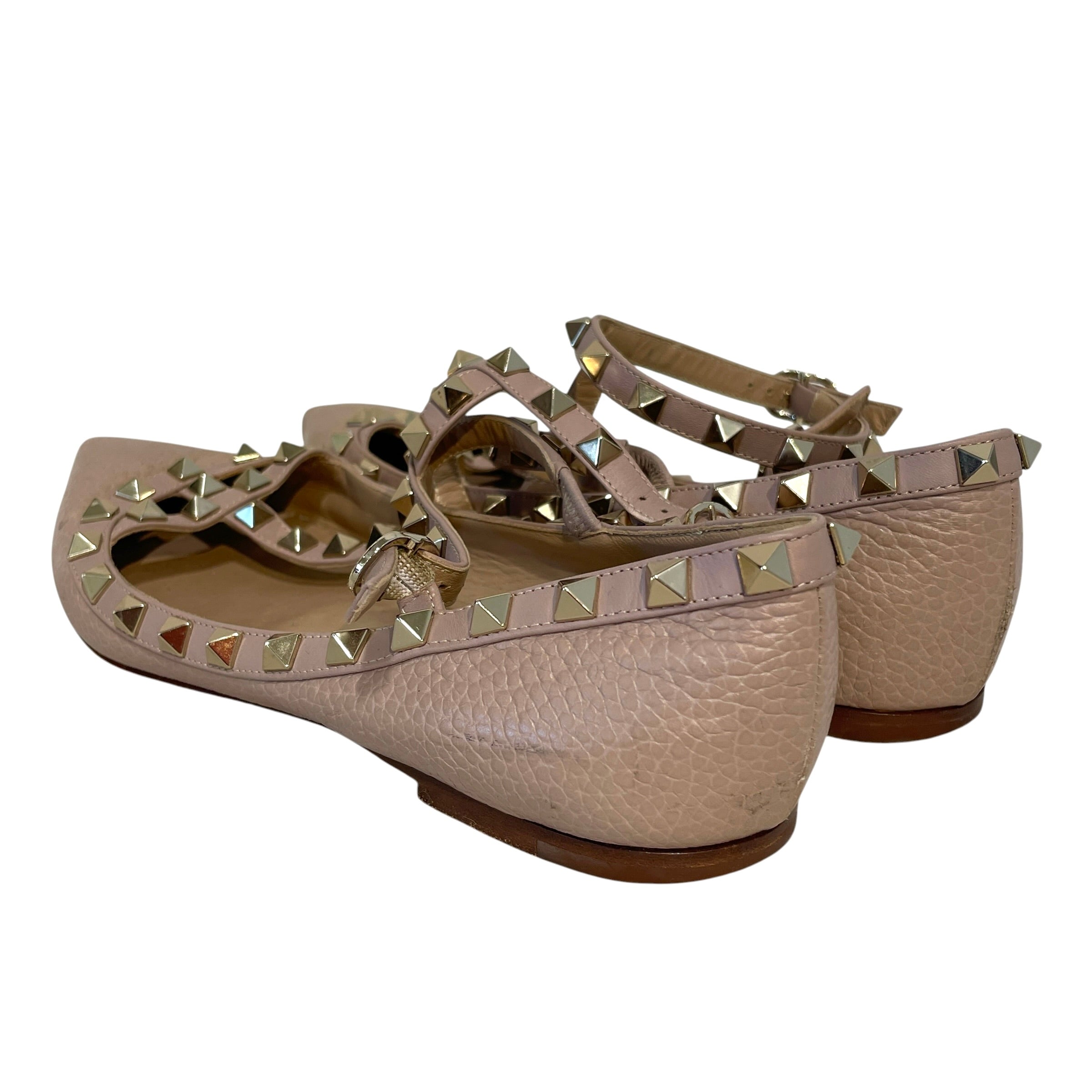 VALENTINO/Flat Shoes/EU 38.5/Leather/PNK/Studded view 2