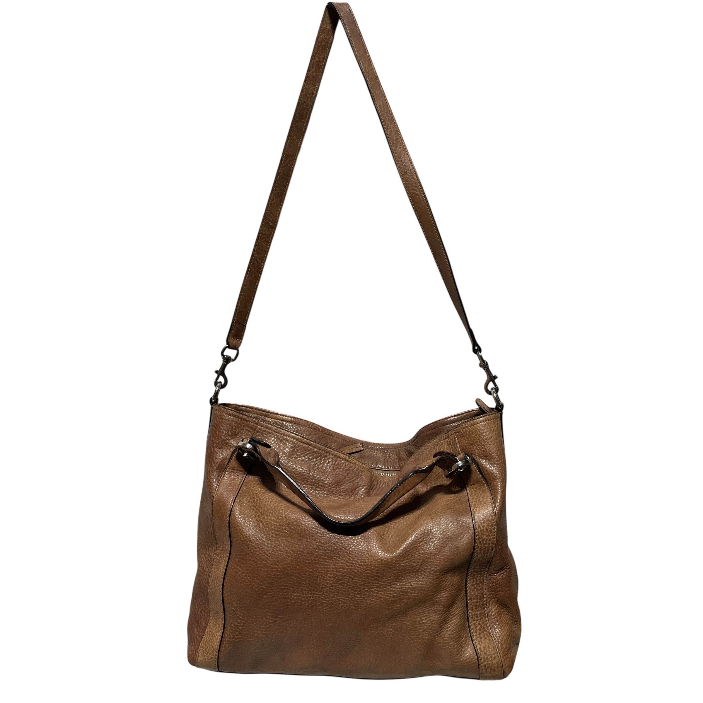 GUCCI/Cross Body Bag/Leather/BRW/tote w silver hardware view 1